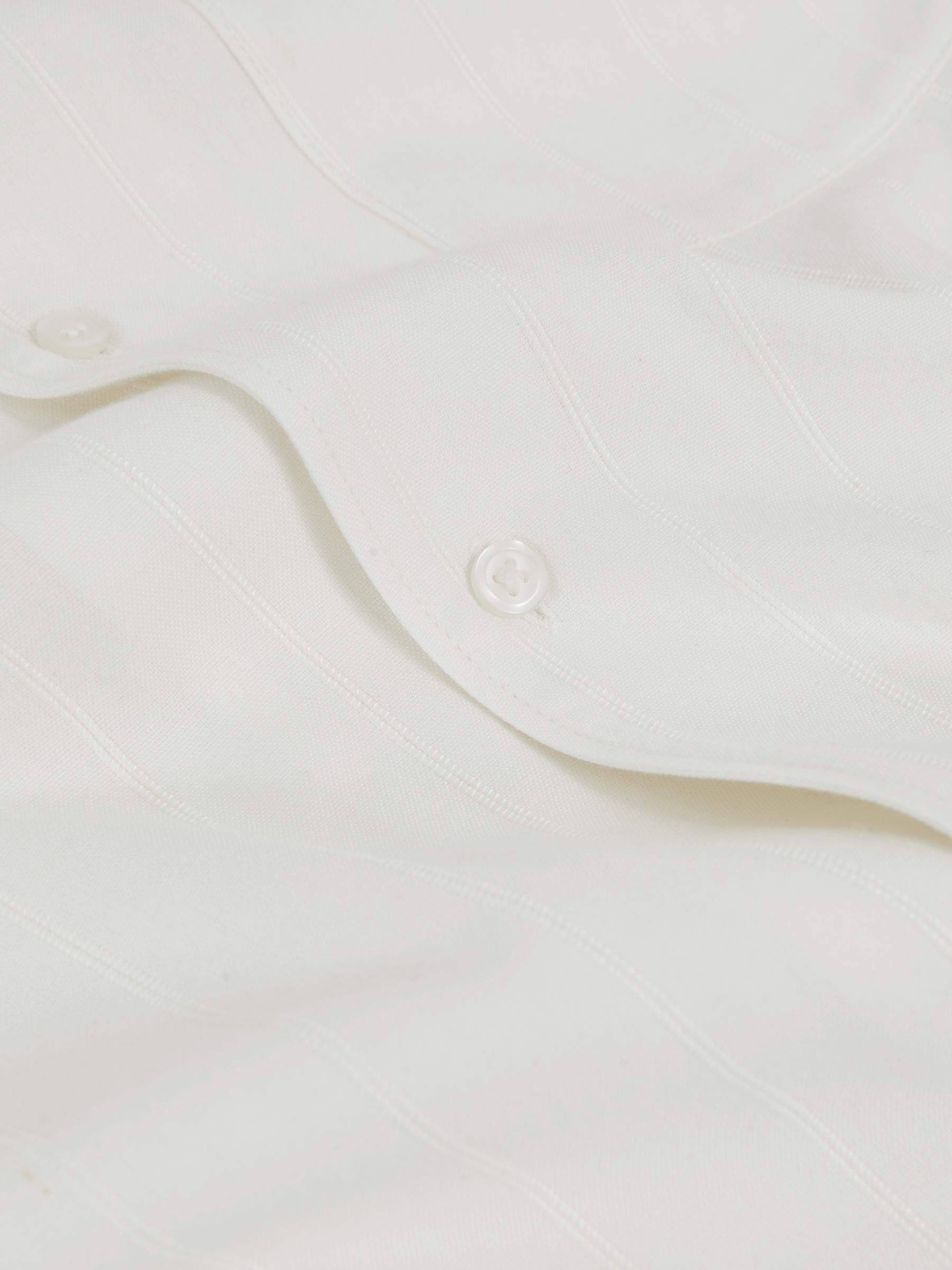 Paige Tonal-Stripe Cuban-Collar Shirt in Ivory
