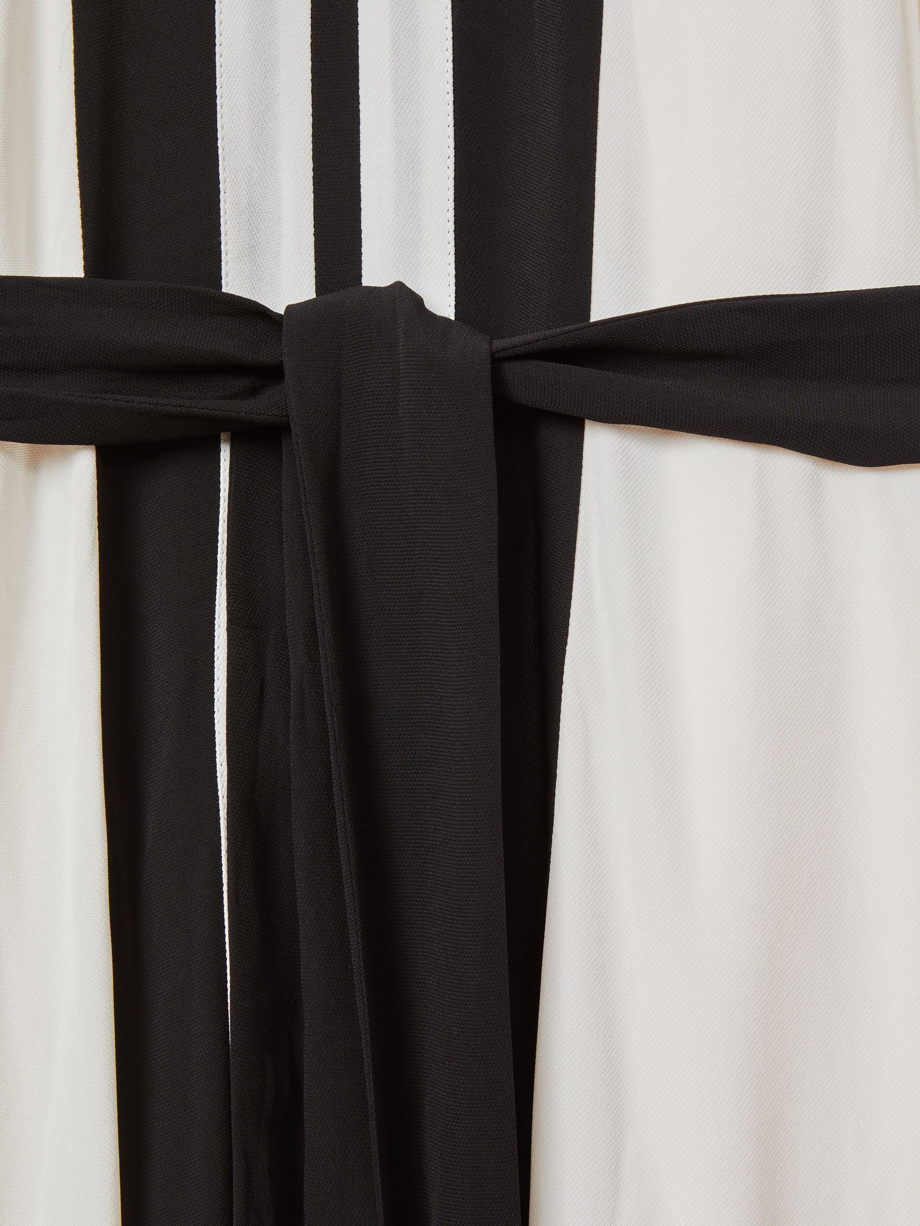 Colourblock Draped Maxi Dress in Cream/Black