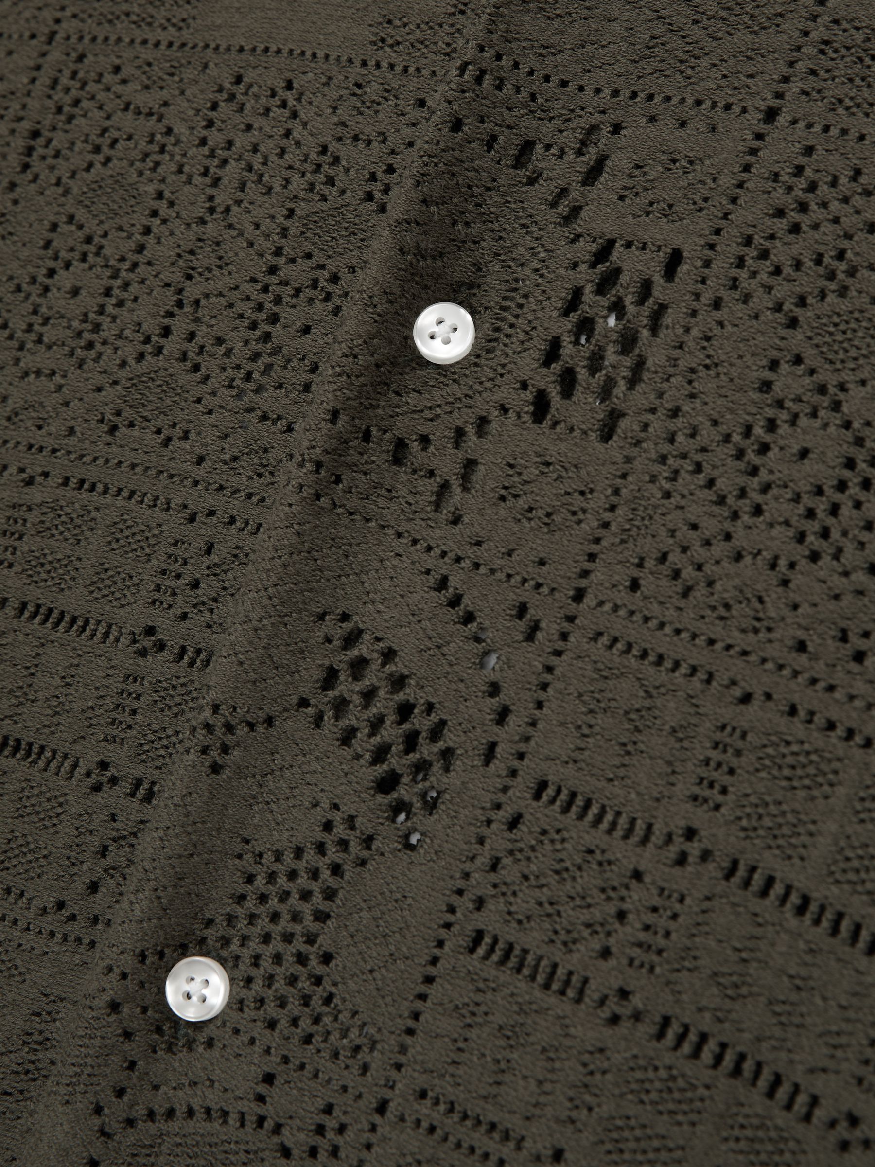 Les Deux Blend Lace Shirt in Olive Green