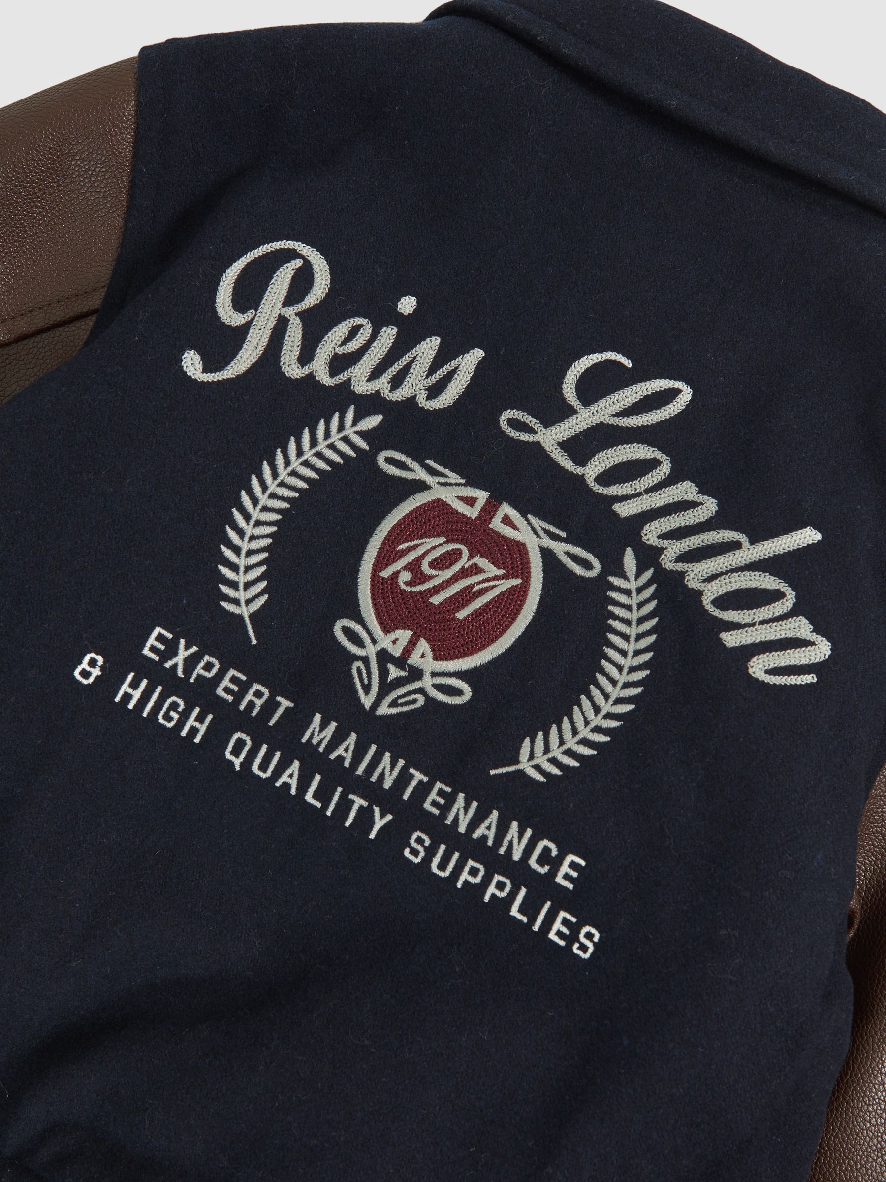 13-14 yrs Motor Cars Press-Stud Bomber Jacket in Navy/Brown