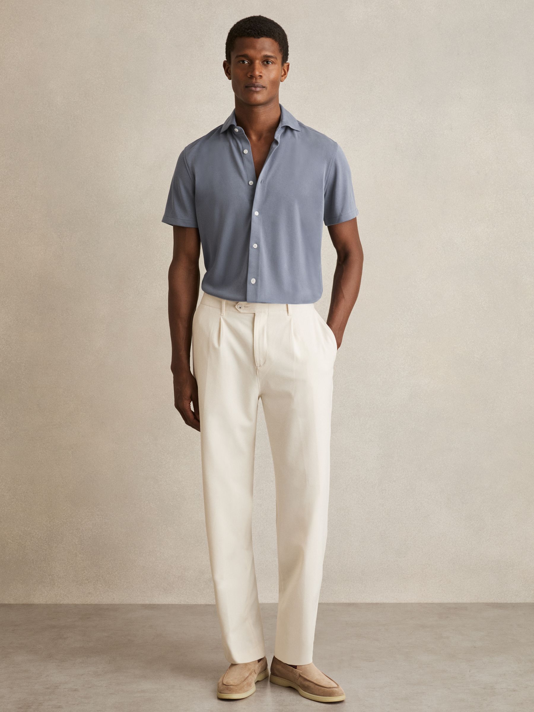 Modal-Blend Shirt in Airforce Blue