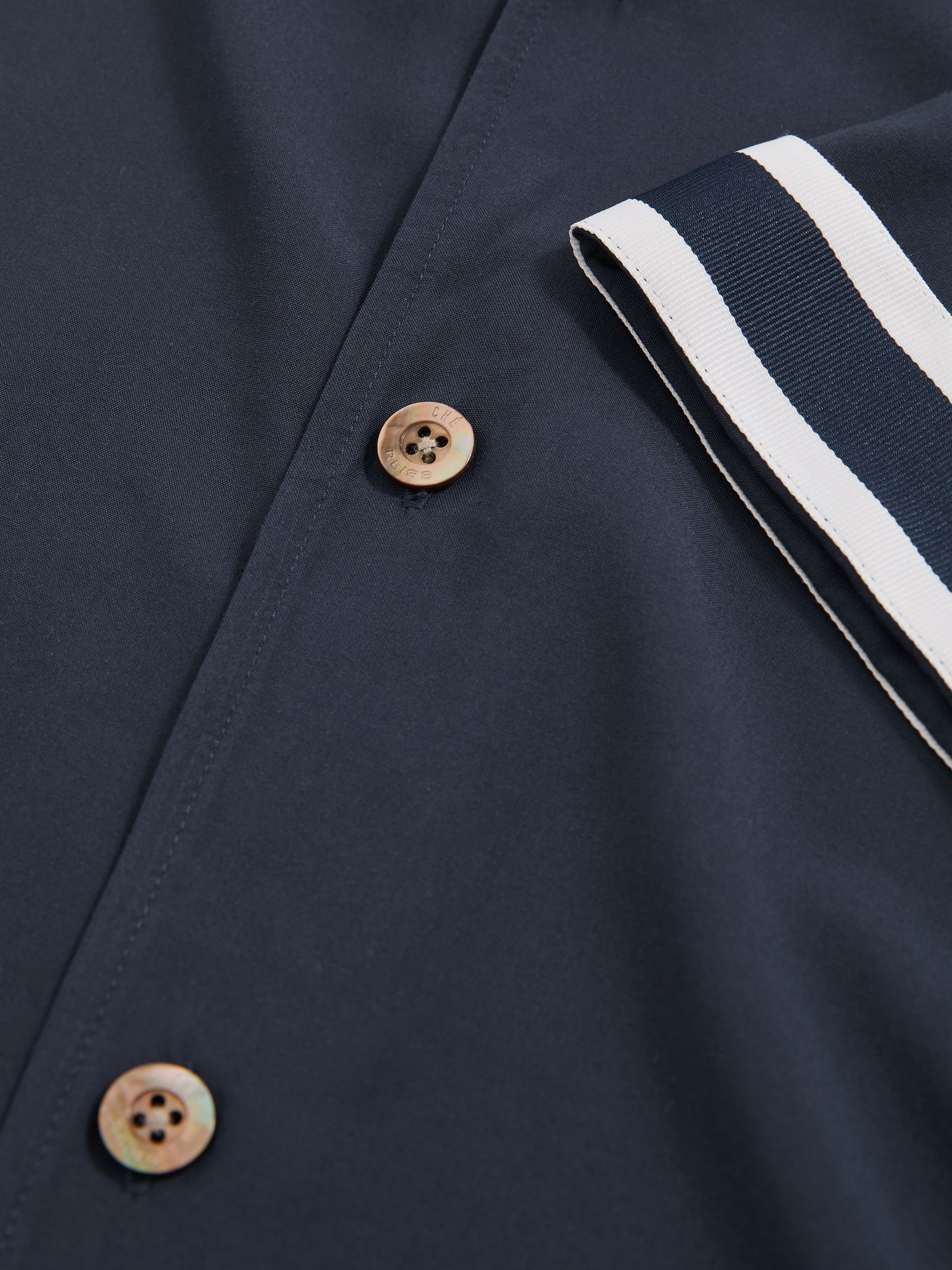 Reiss | Ché Stripe-Cuff Shirt in Navy