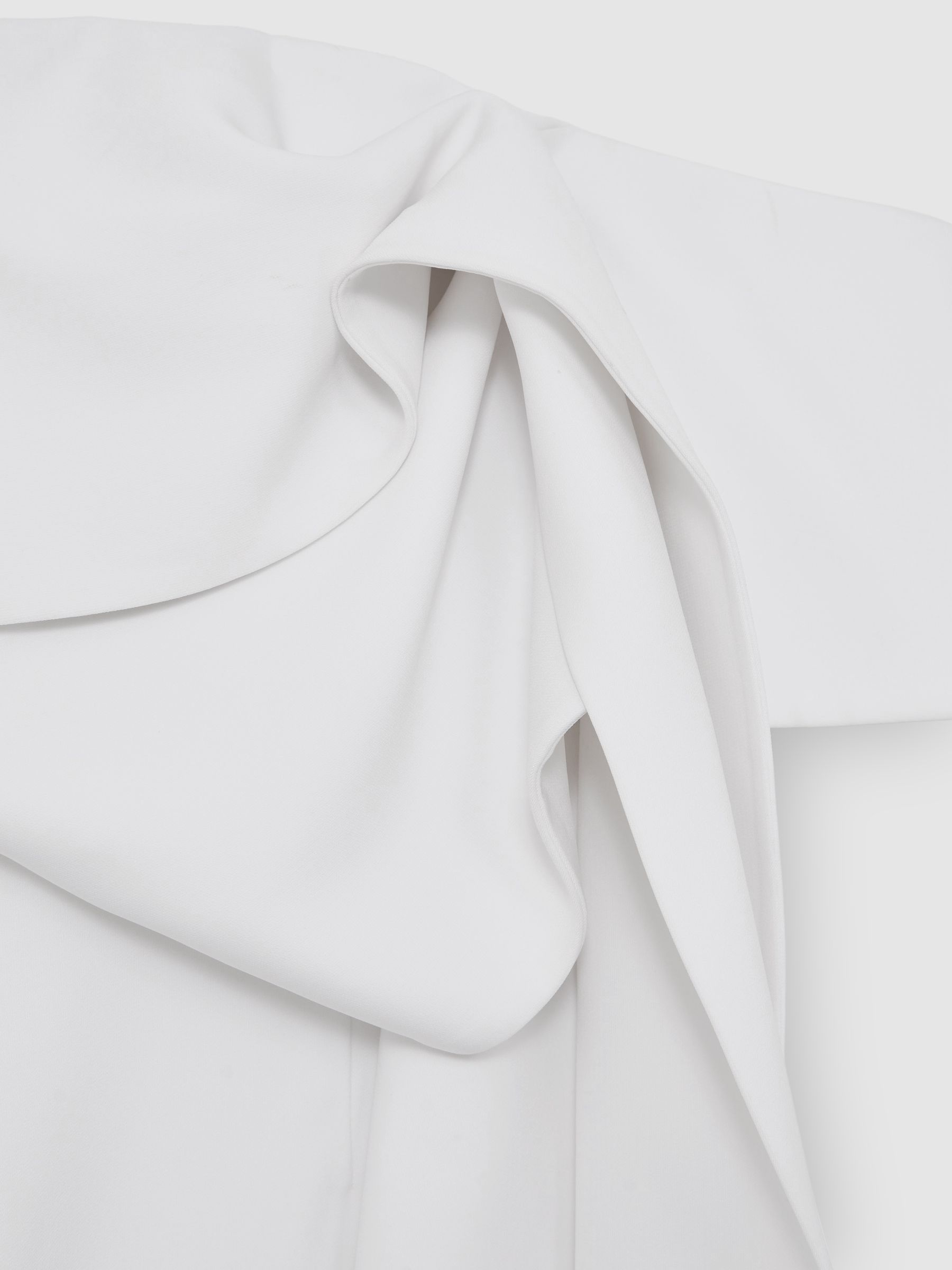 Sculptural Off-Shoulder Mini Dress in Ivory