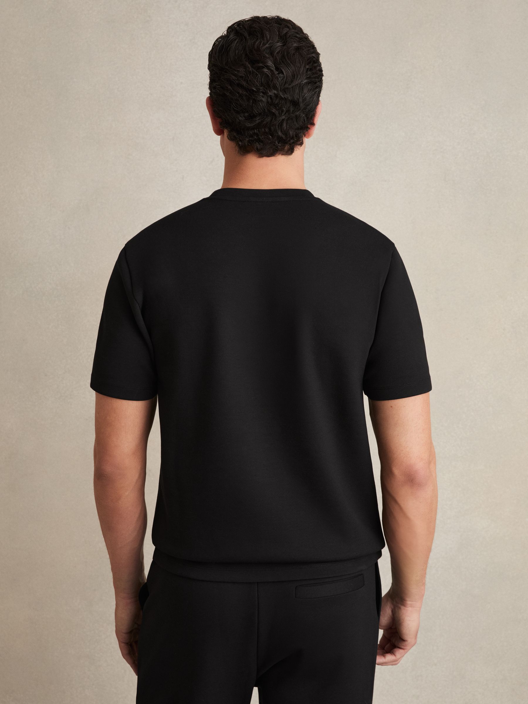 Interlock Jersey Crew Neck T-Shirt in Black