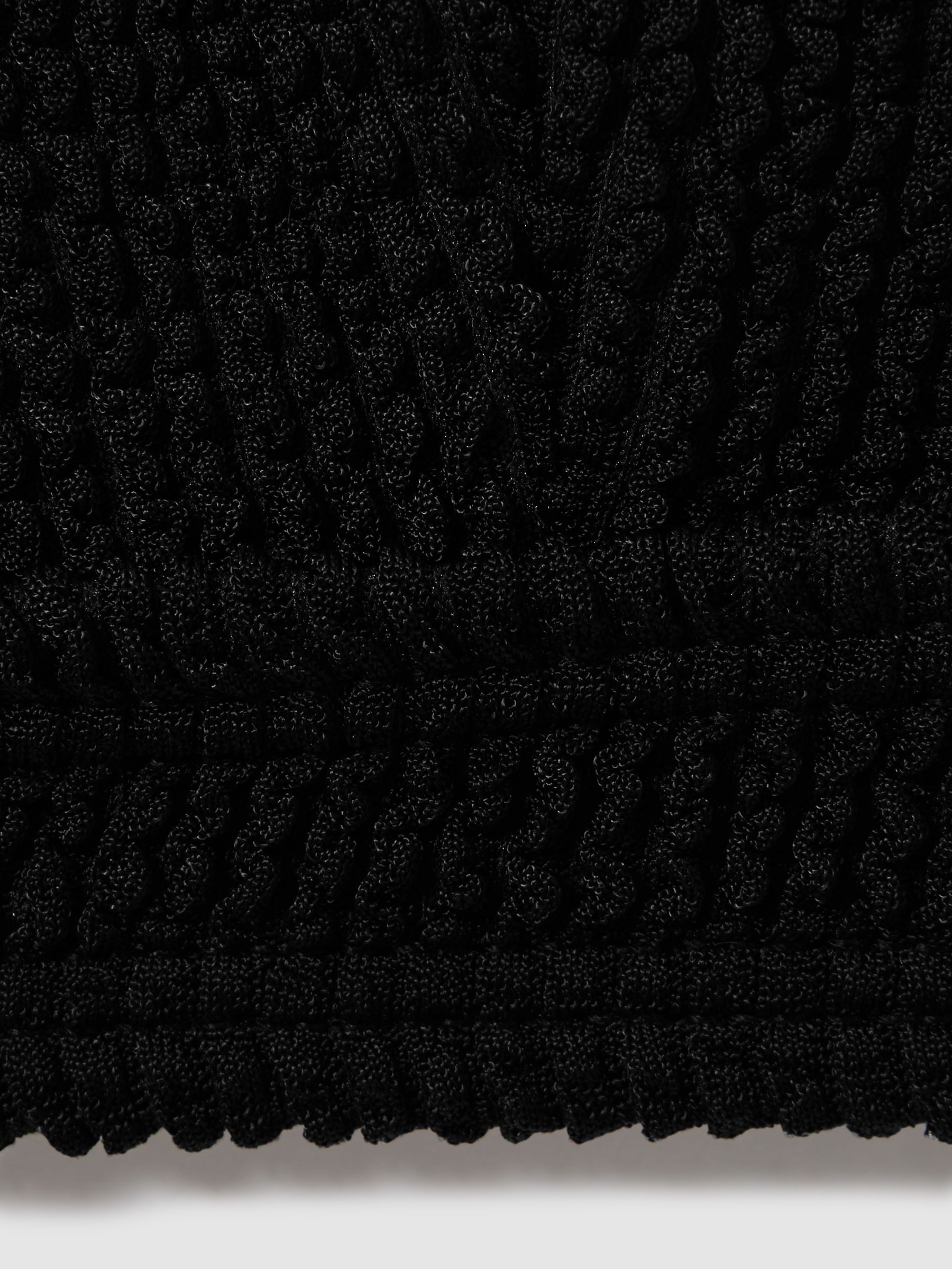 Good American Always Fits Textured Bikini Top in Black