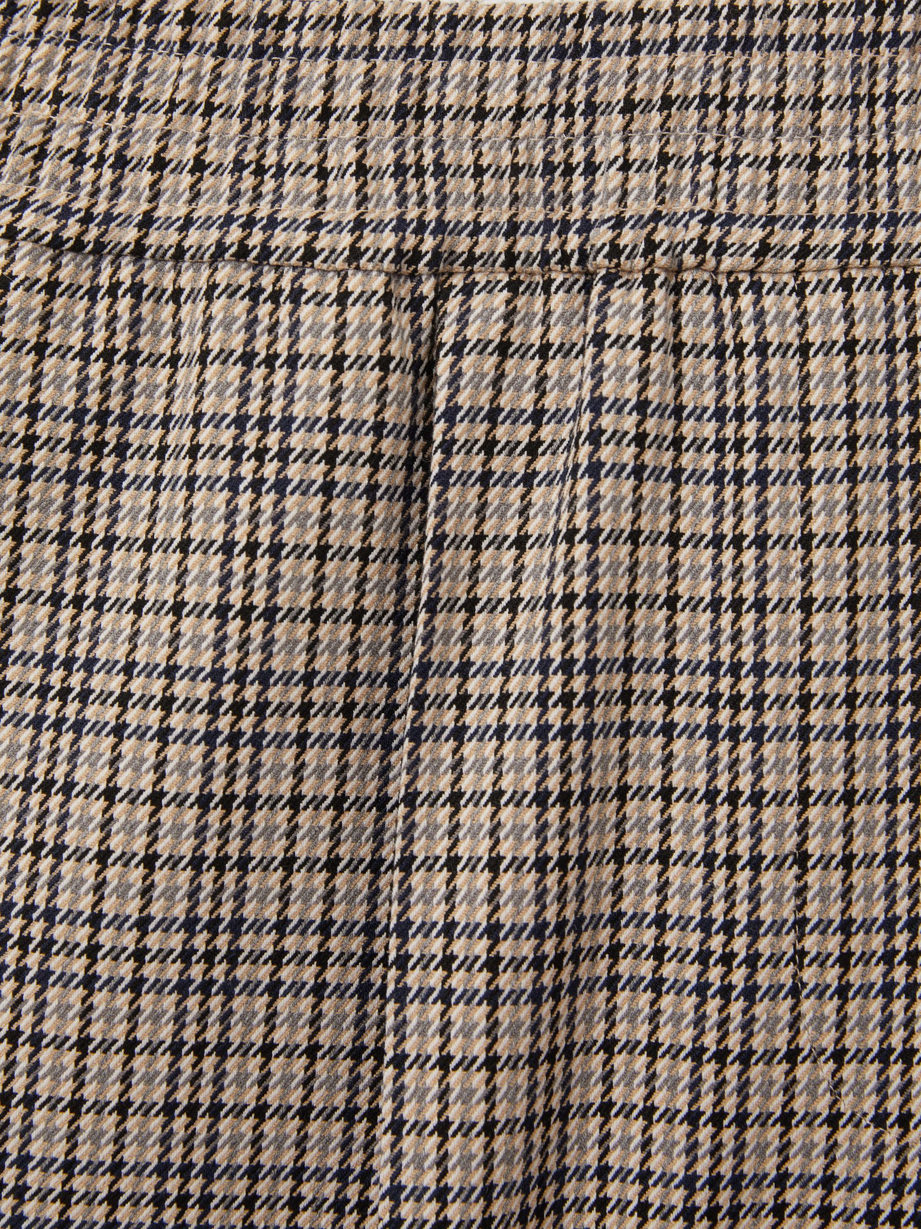 Karina Neutral Check Elasticated Waist Tapered Trousers