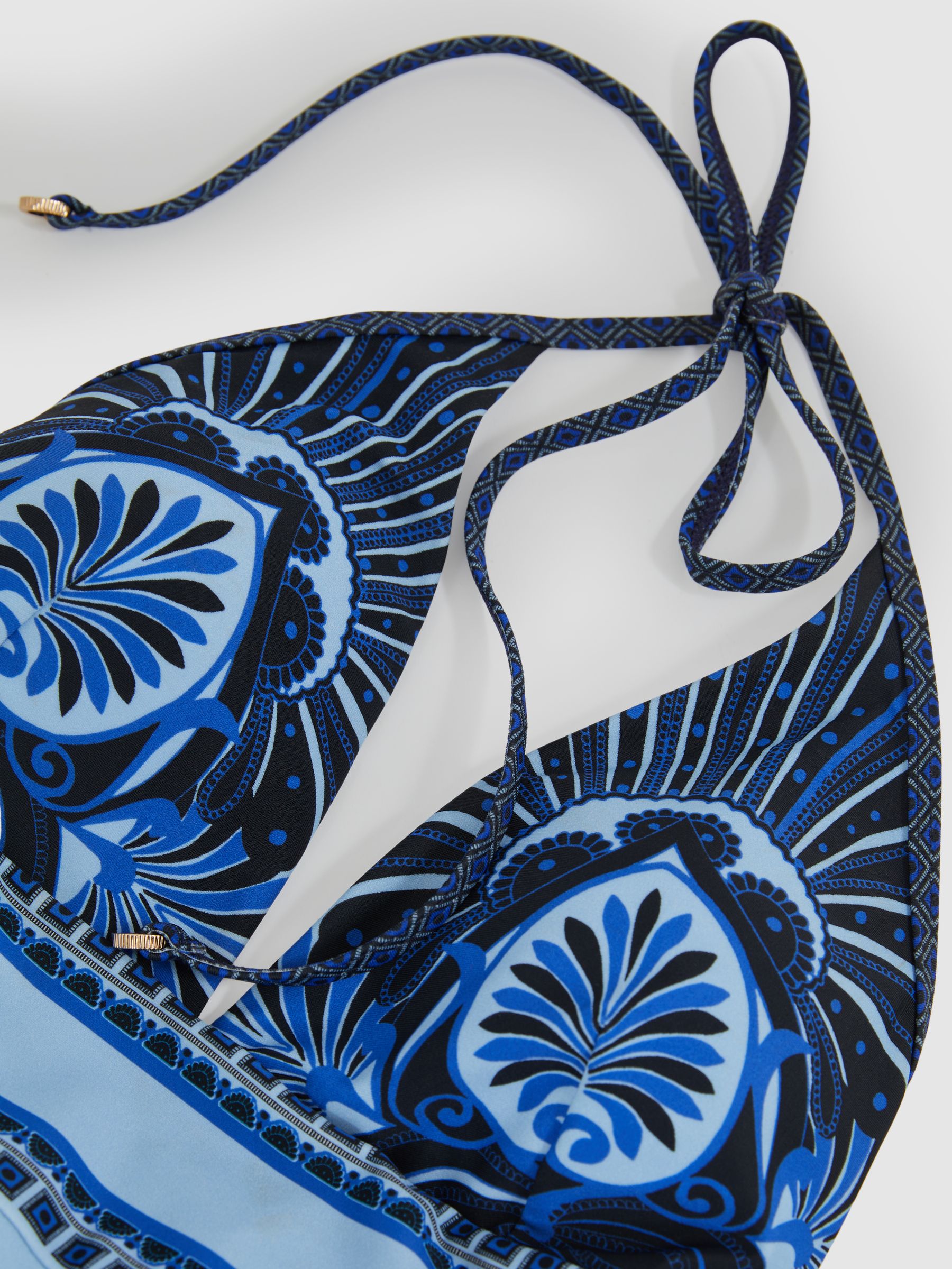Halterneck Printed Swimsuit in Blue