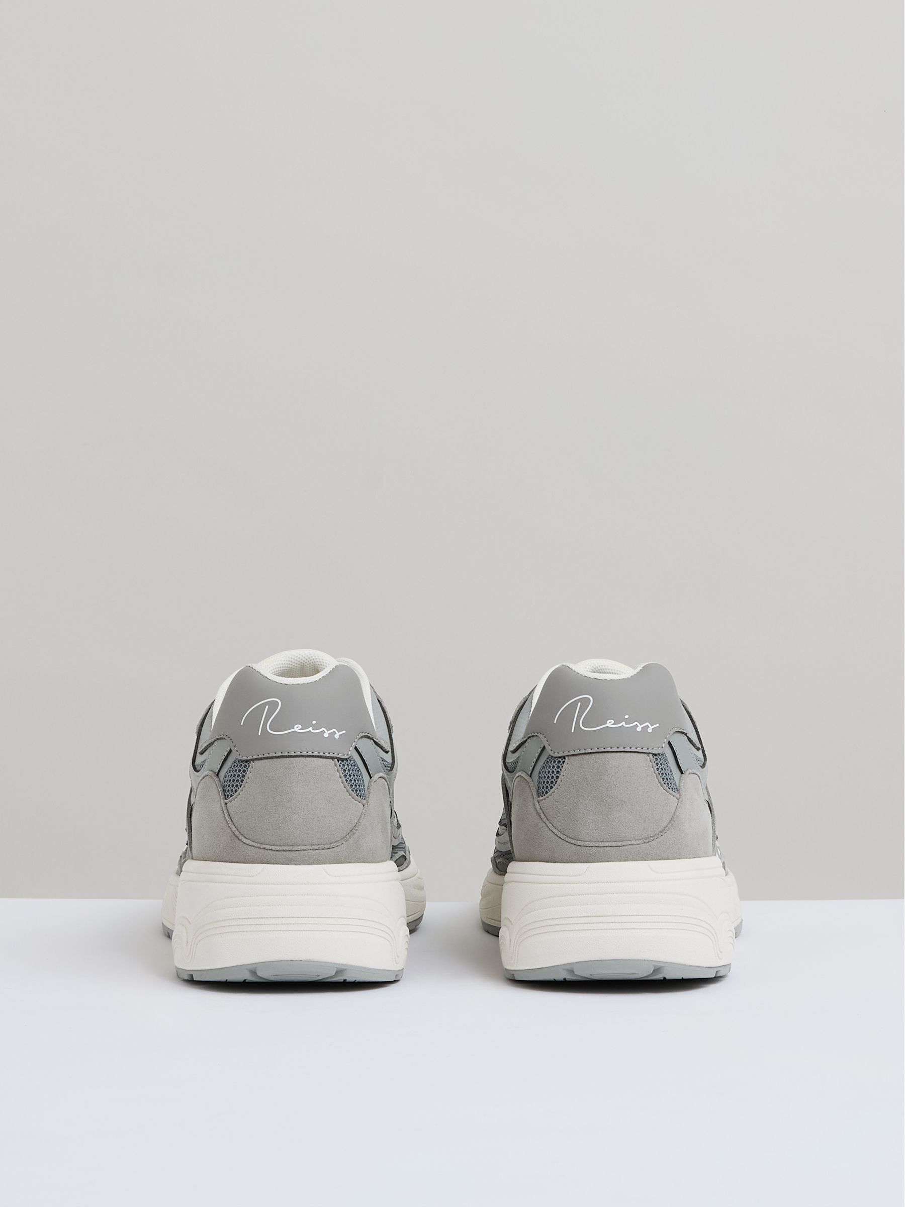 Nubuck and Mesh Trainers in Grey