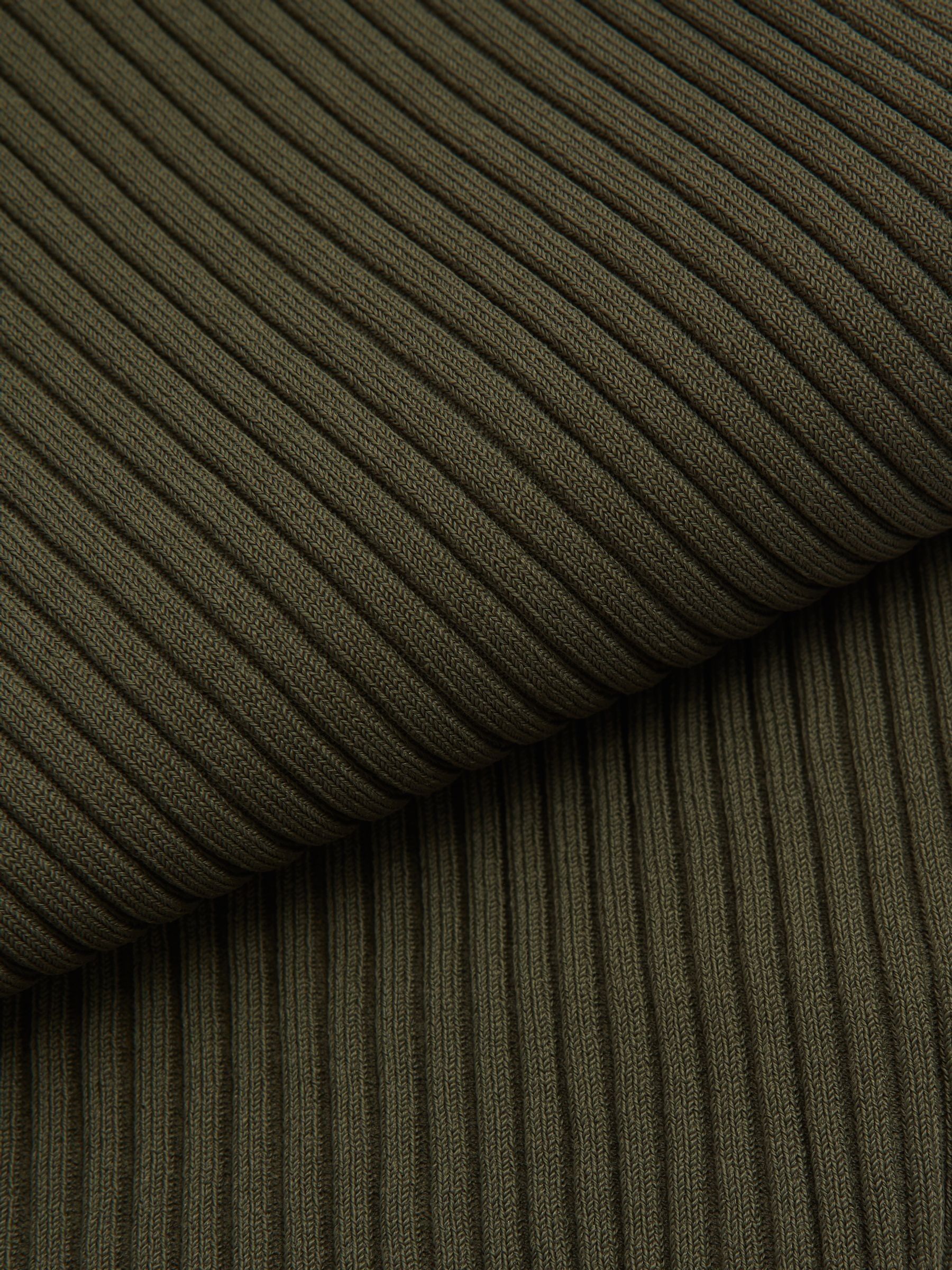 Good American Ribbed Midi Skirt in Army Green