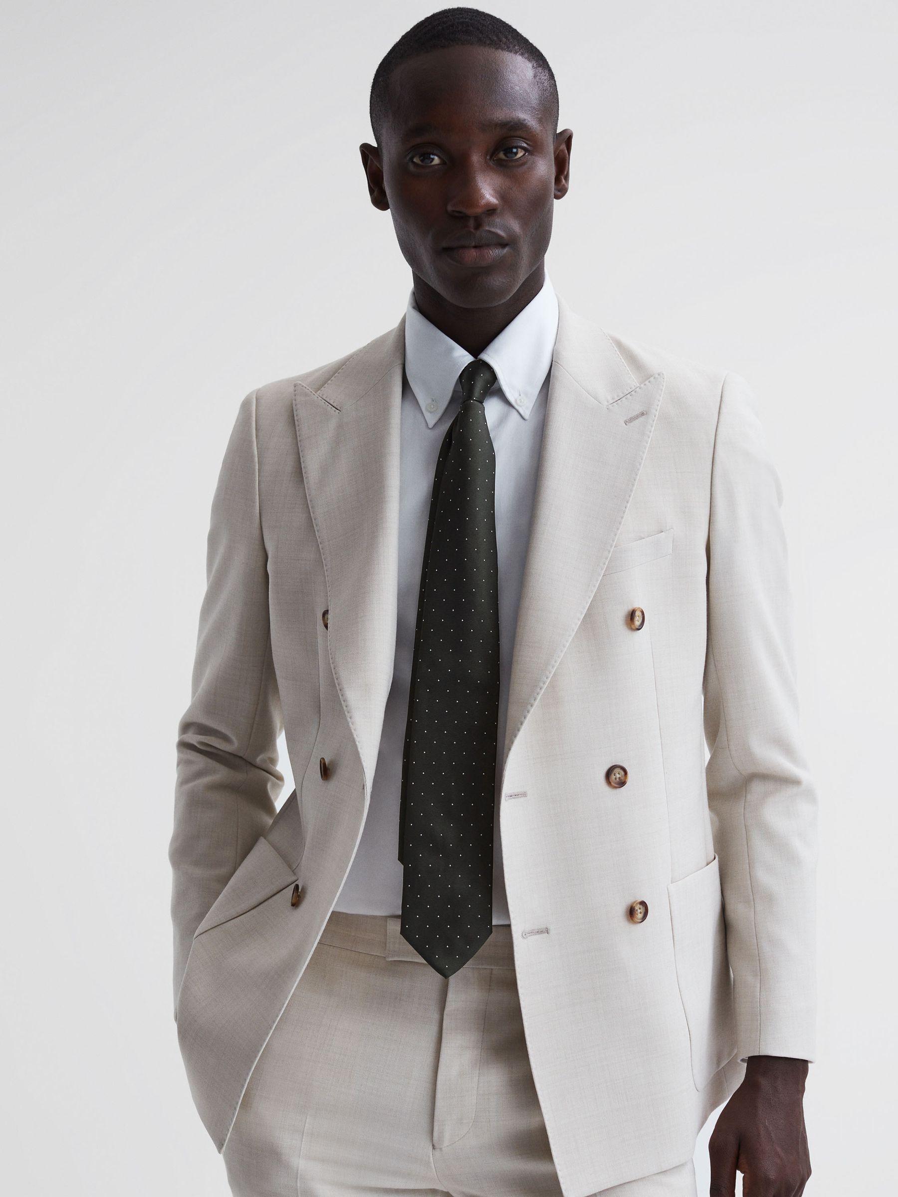 Polka Dot Silk Tie in Dark Green