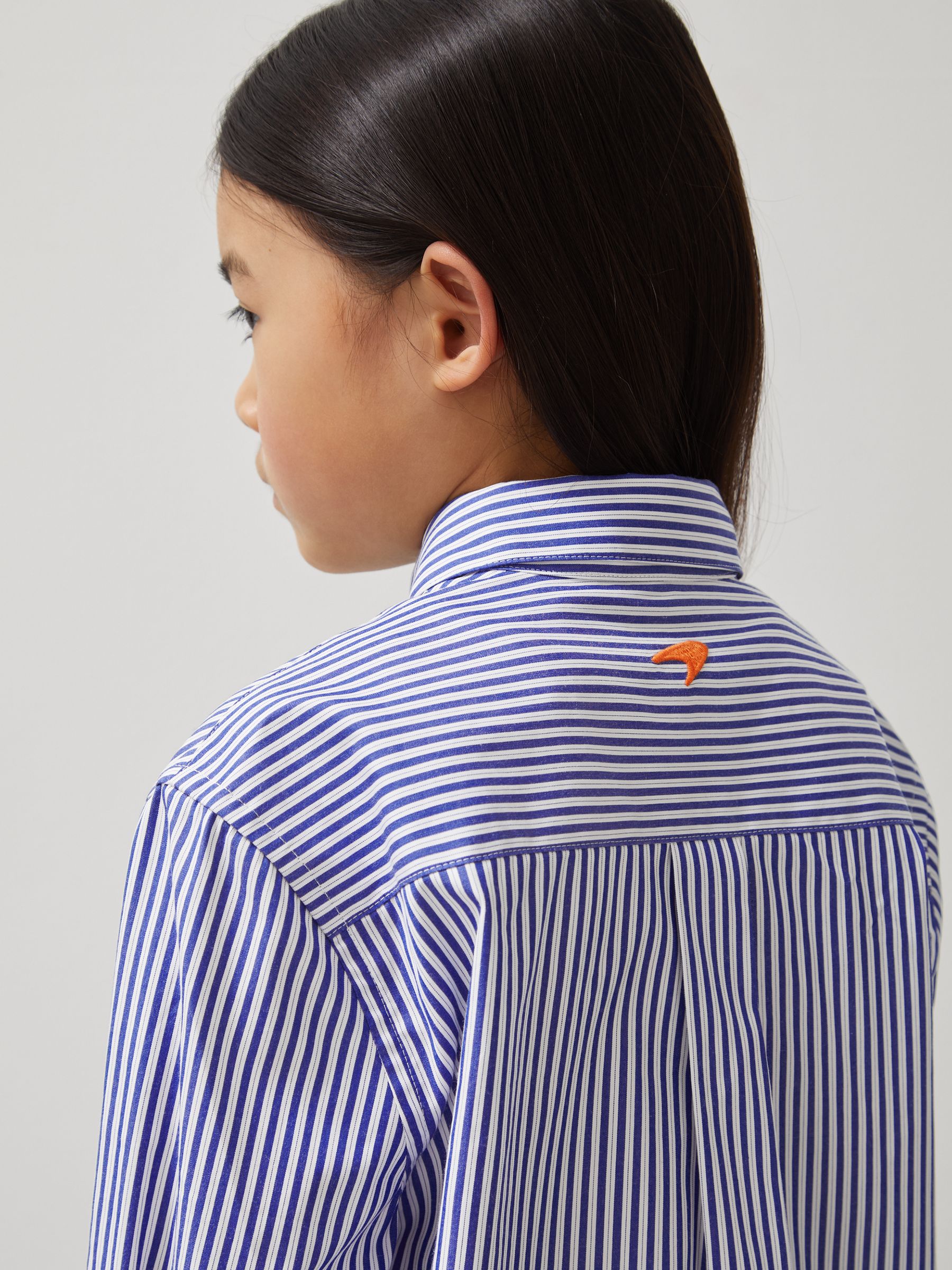 McLaren F1 Team Cotton Stripe Shirt in Blue/White