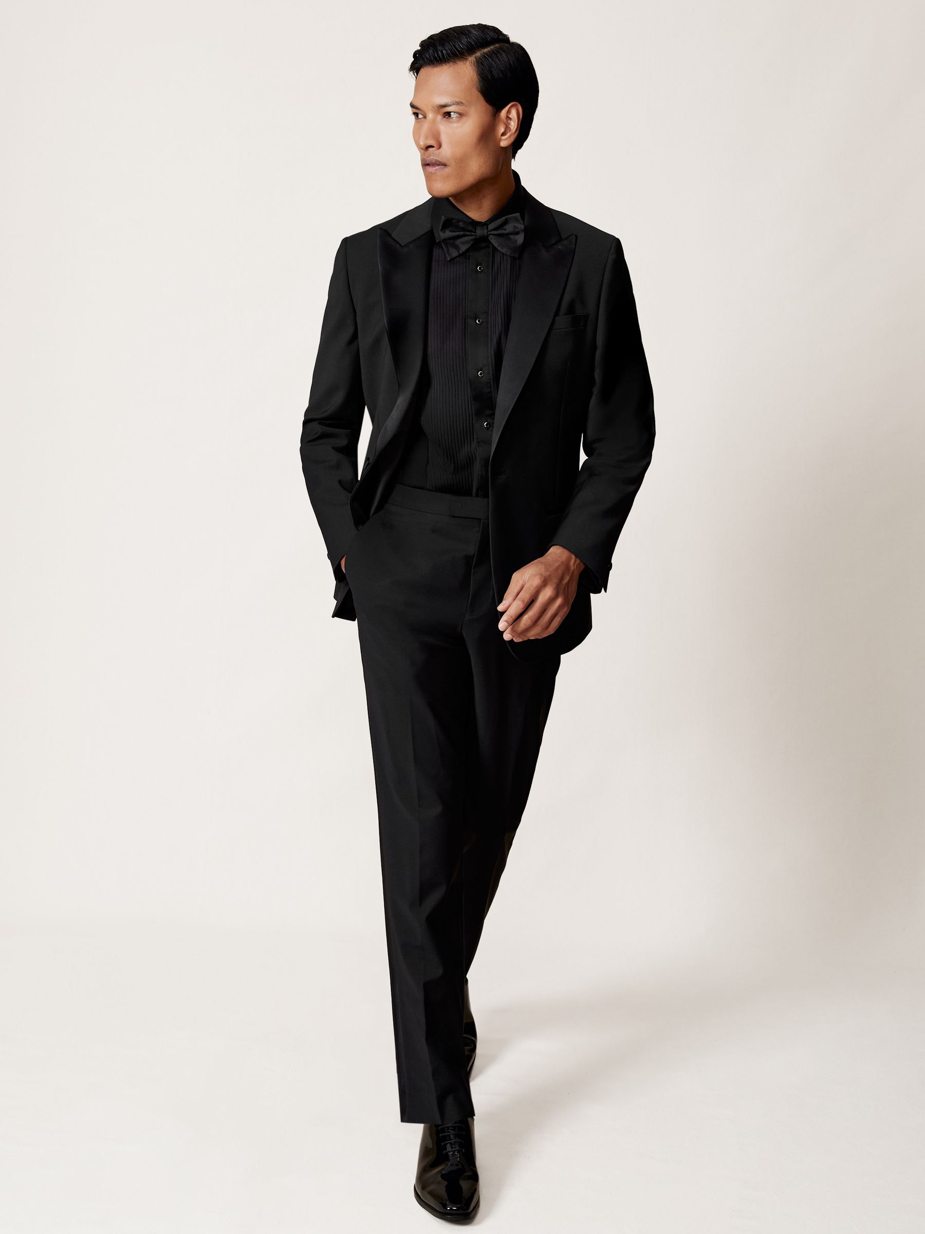 Regular Fit Cotton Double-Cuff Dinner Shirt Regular-Fit in Black