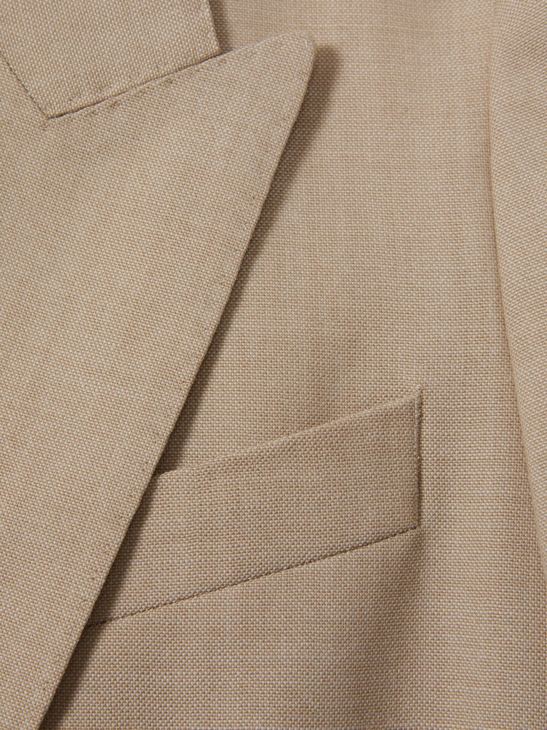 Wool Double Breasted Suit Blazer in Neutral