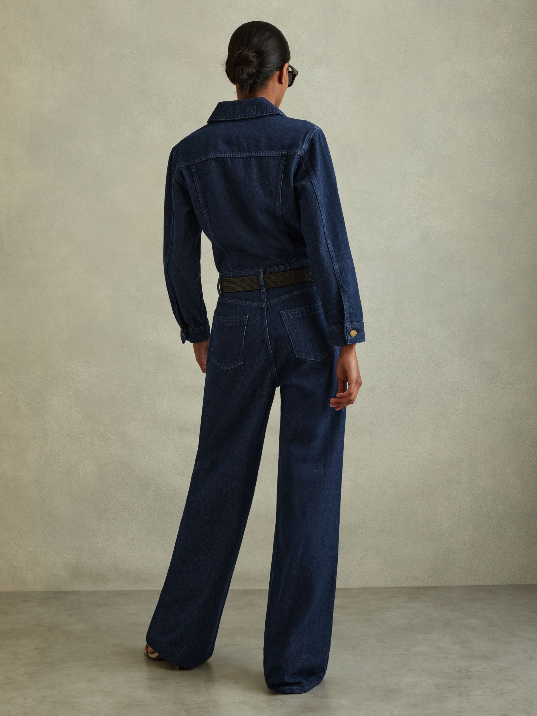 Relaxed Denim Jumpsuit in Indigo