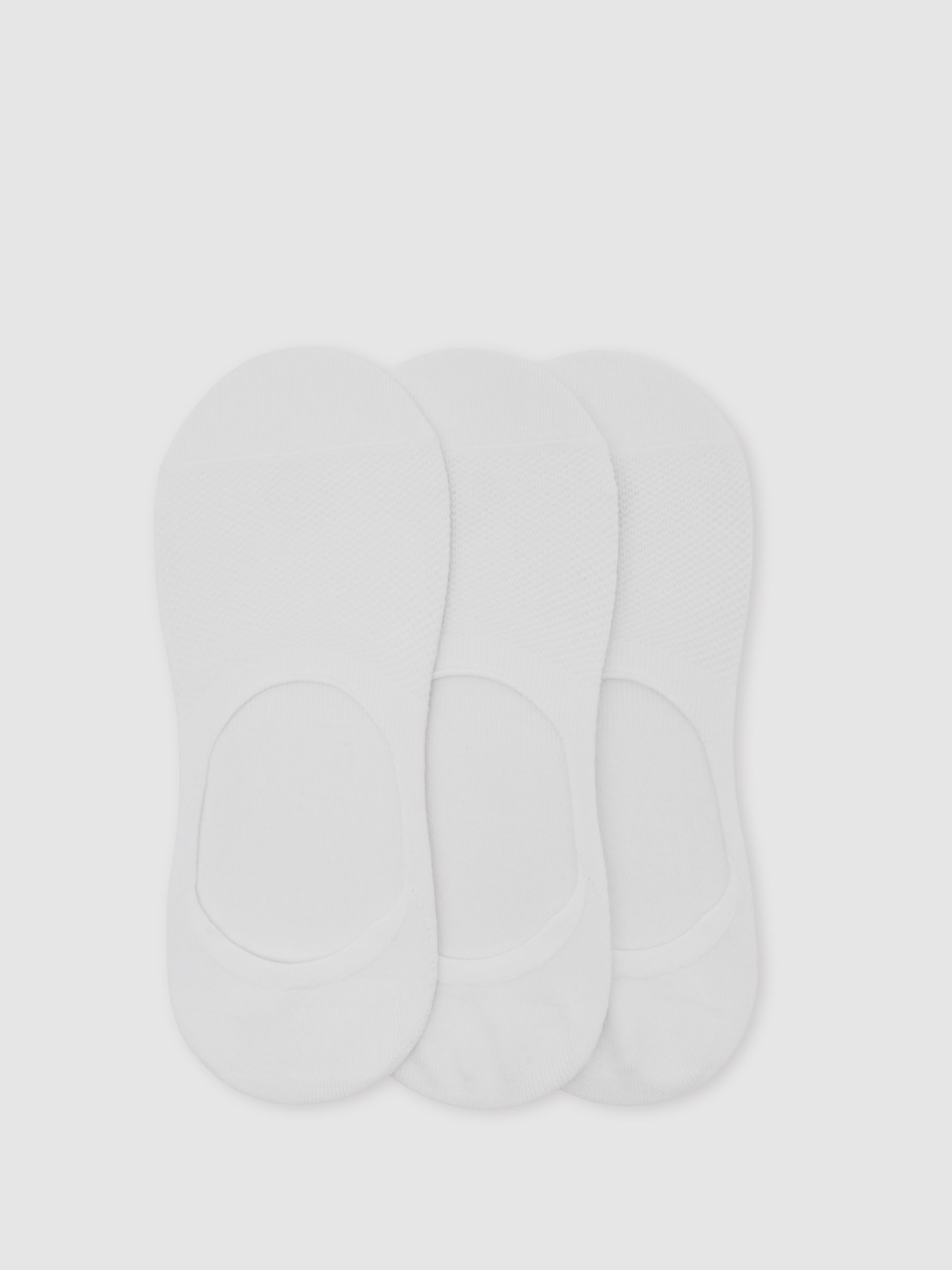 3 Pack Invisible Trainer Socks Cotton-Blend in White