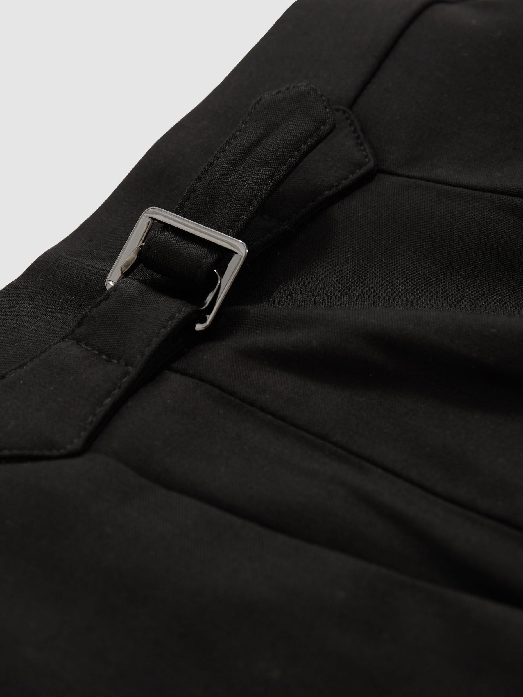 Cotton-Blend Tapered Trousers in Black