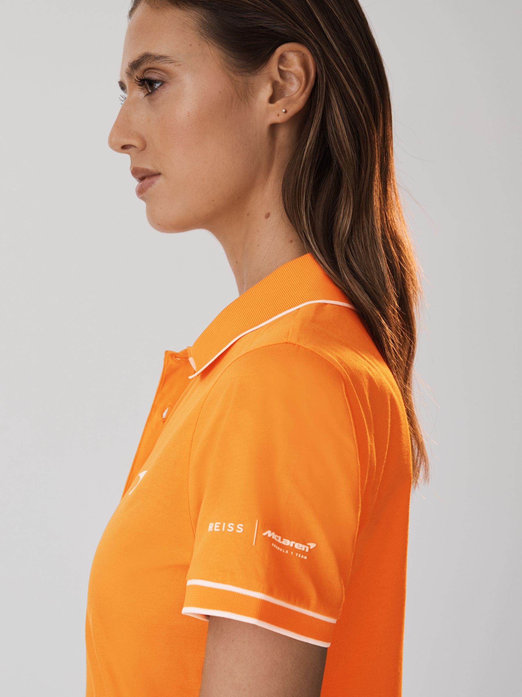 McLaren F1 Mercerised Cotton Polo Shirt in Papaya