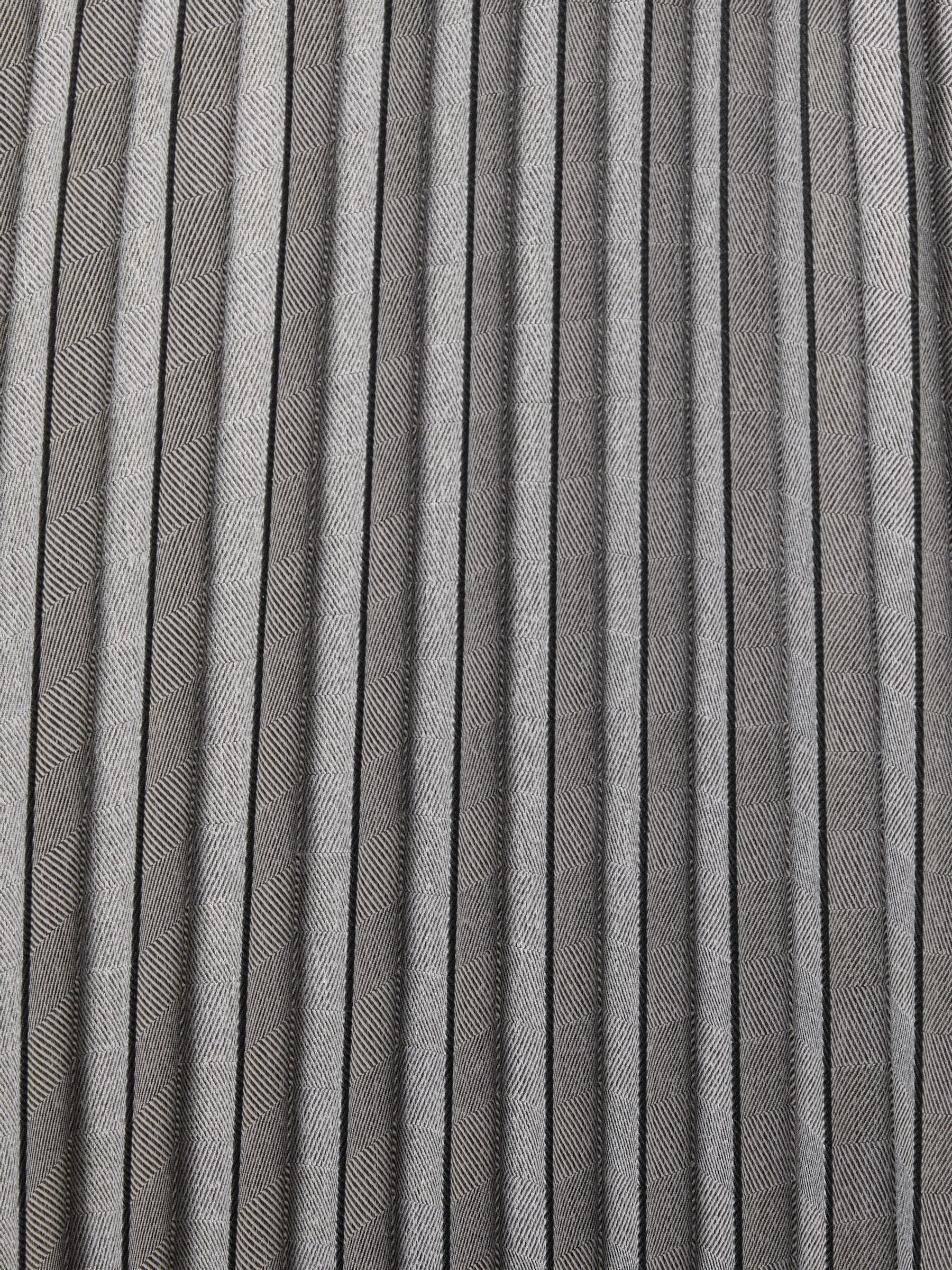 Checked Pleated Midi Skirt in Grey