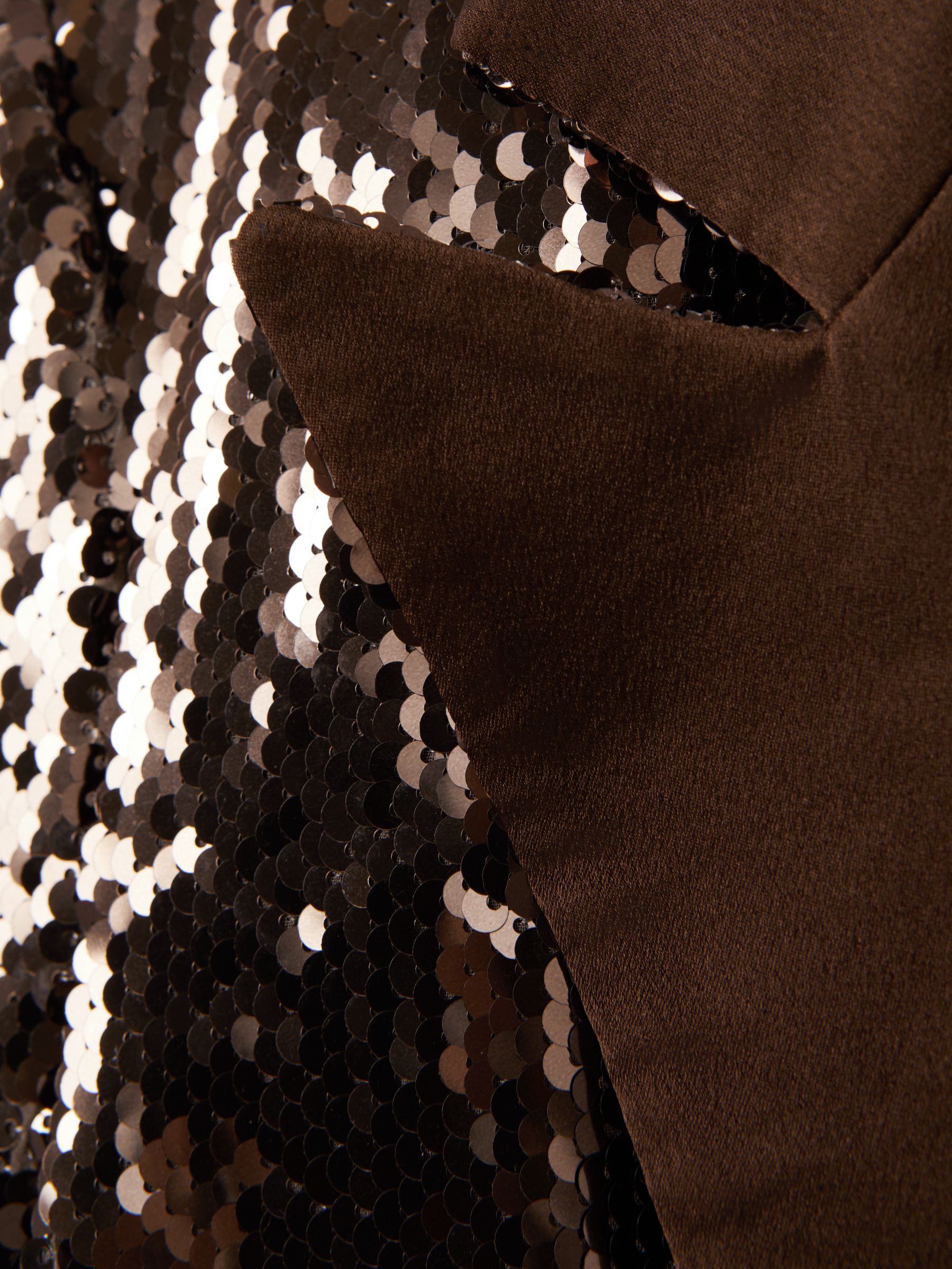 Halston Tailored Sequin Single Breasted Blazer in Java