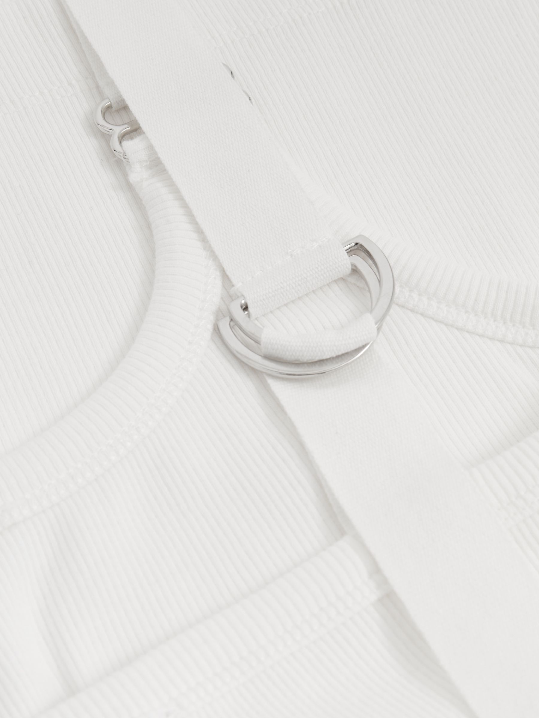 Stretch-Cotton D-Ring Strap Vest in White