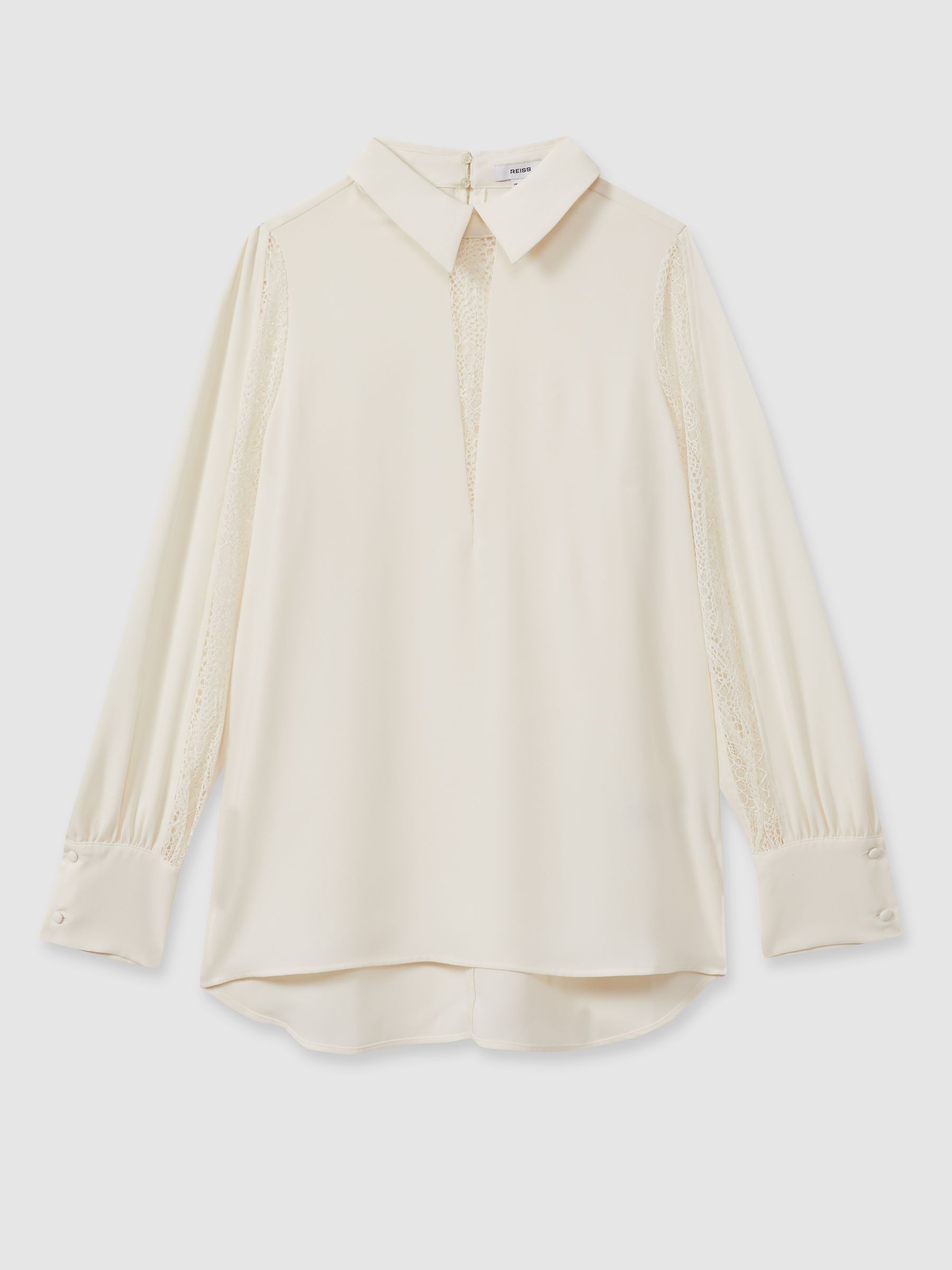 Lace Insert Blouse in Cream