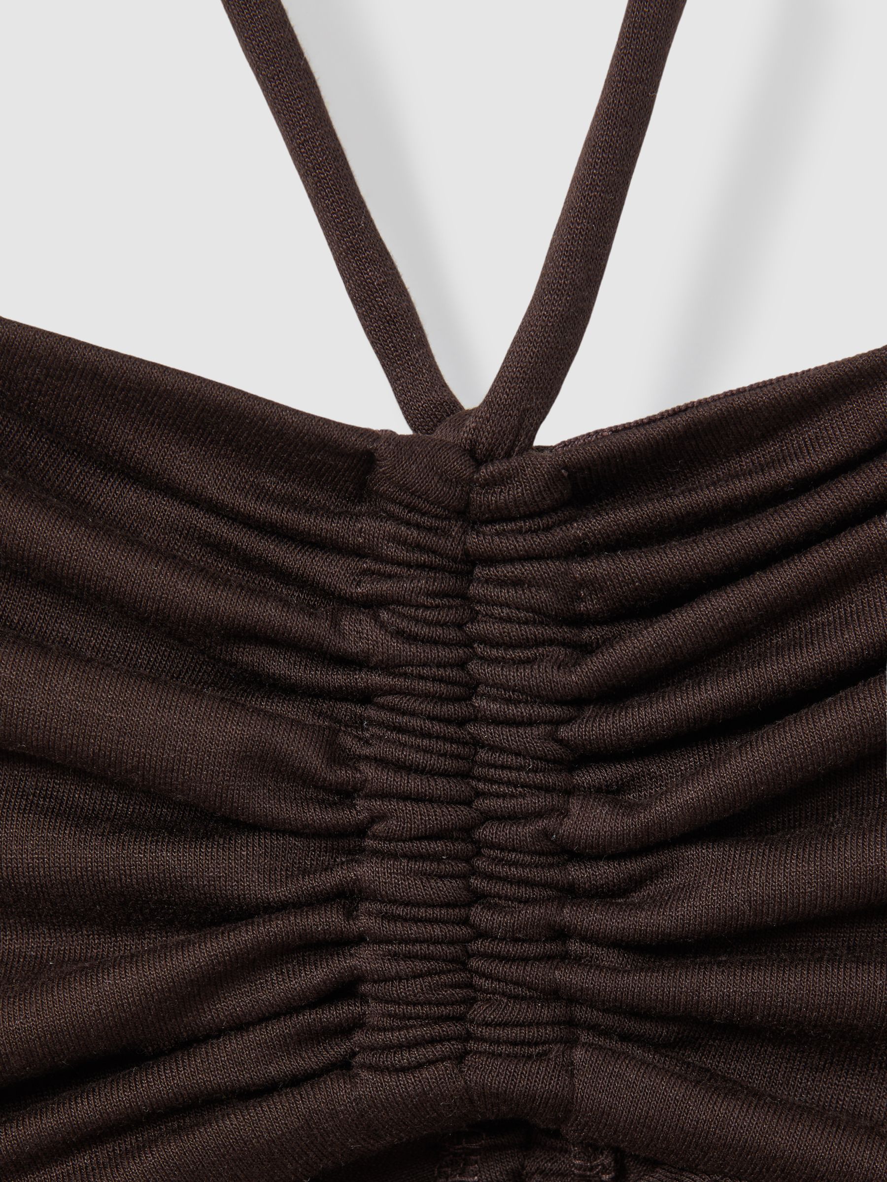 Solare Chocolate Ruched Halterneck Top
