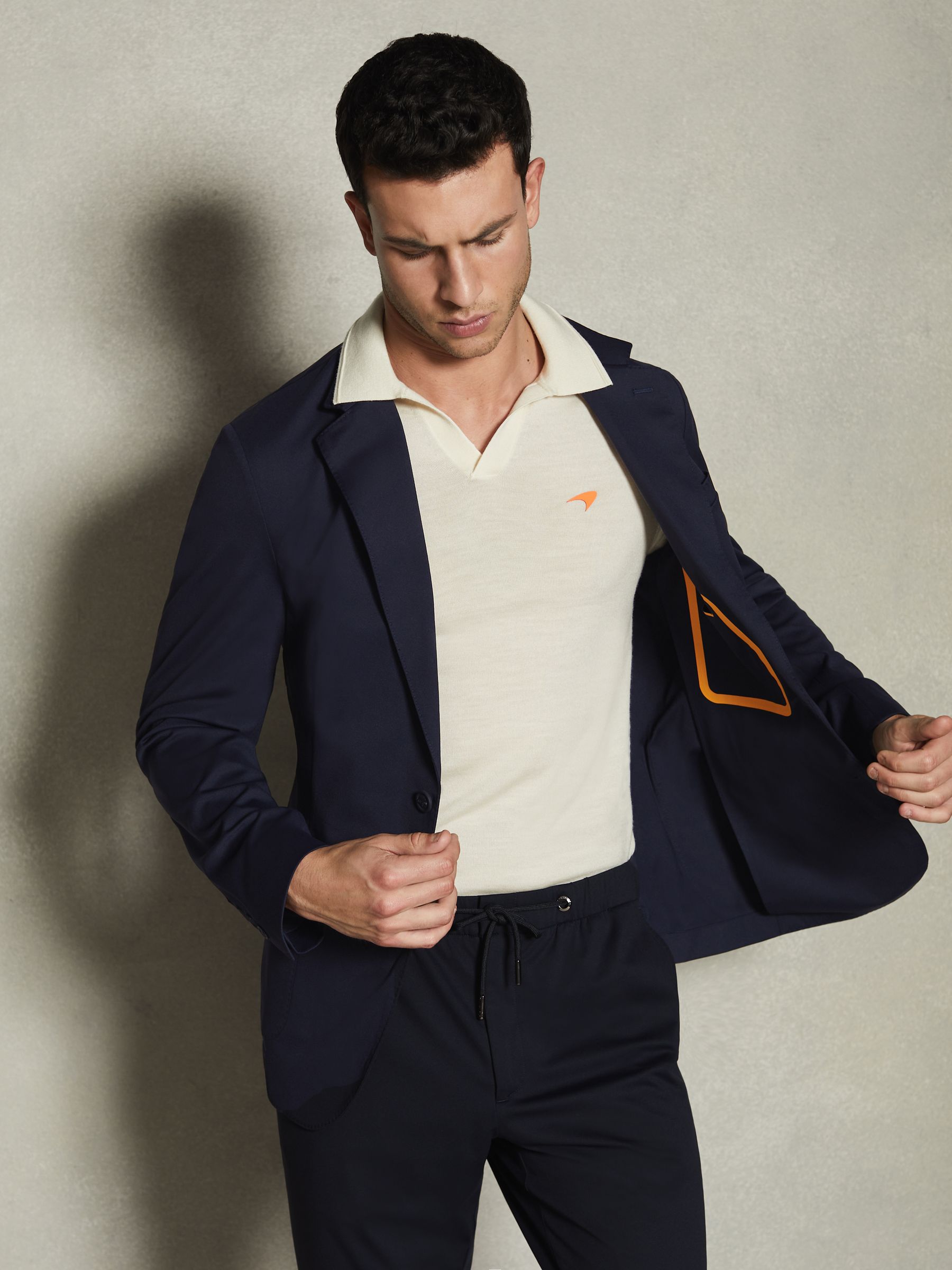 McLaren F1 Technical Single Breasted Blazer in Navy