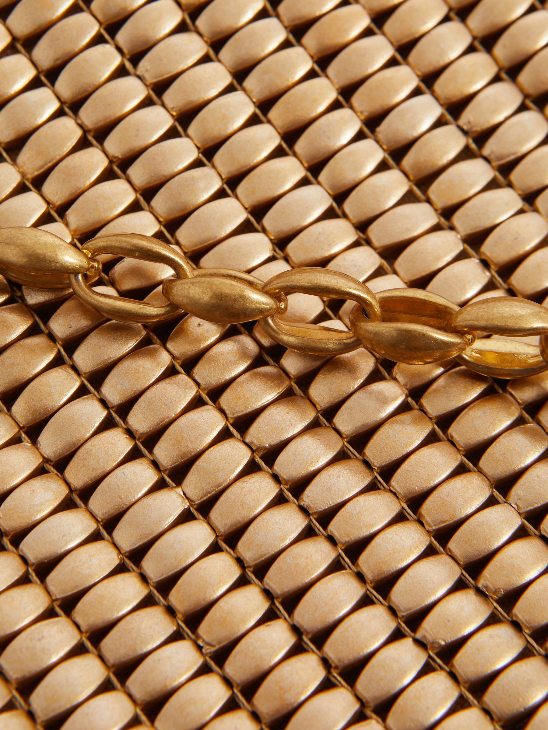 Beaded Removable Strap Shoulder Bag in Gold