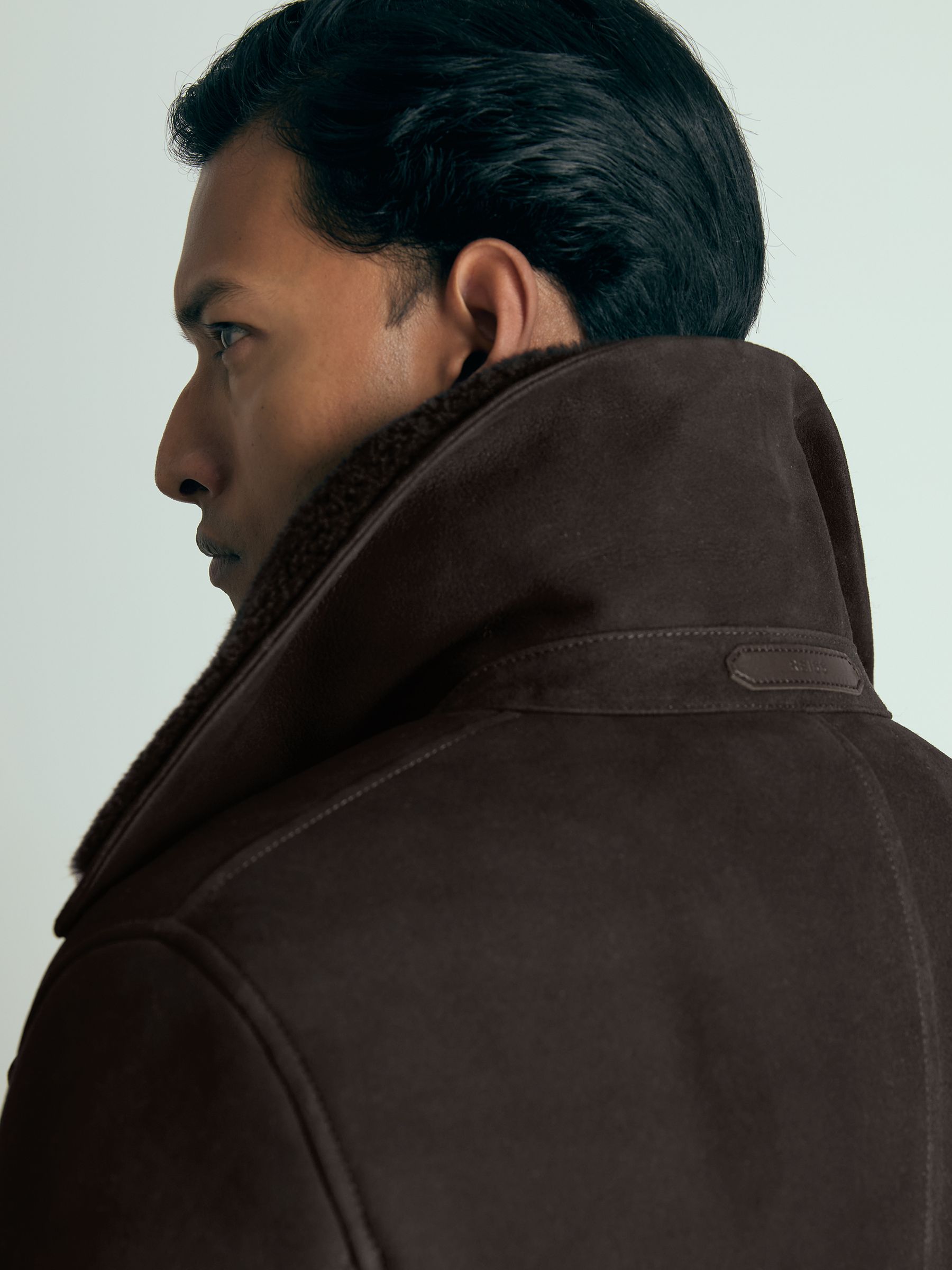 Atelier Suede Shearling Jacket in Brown