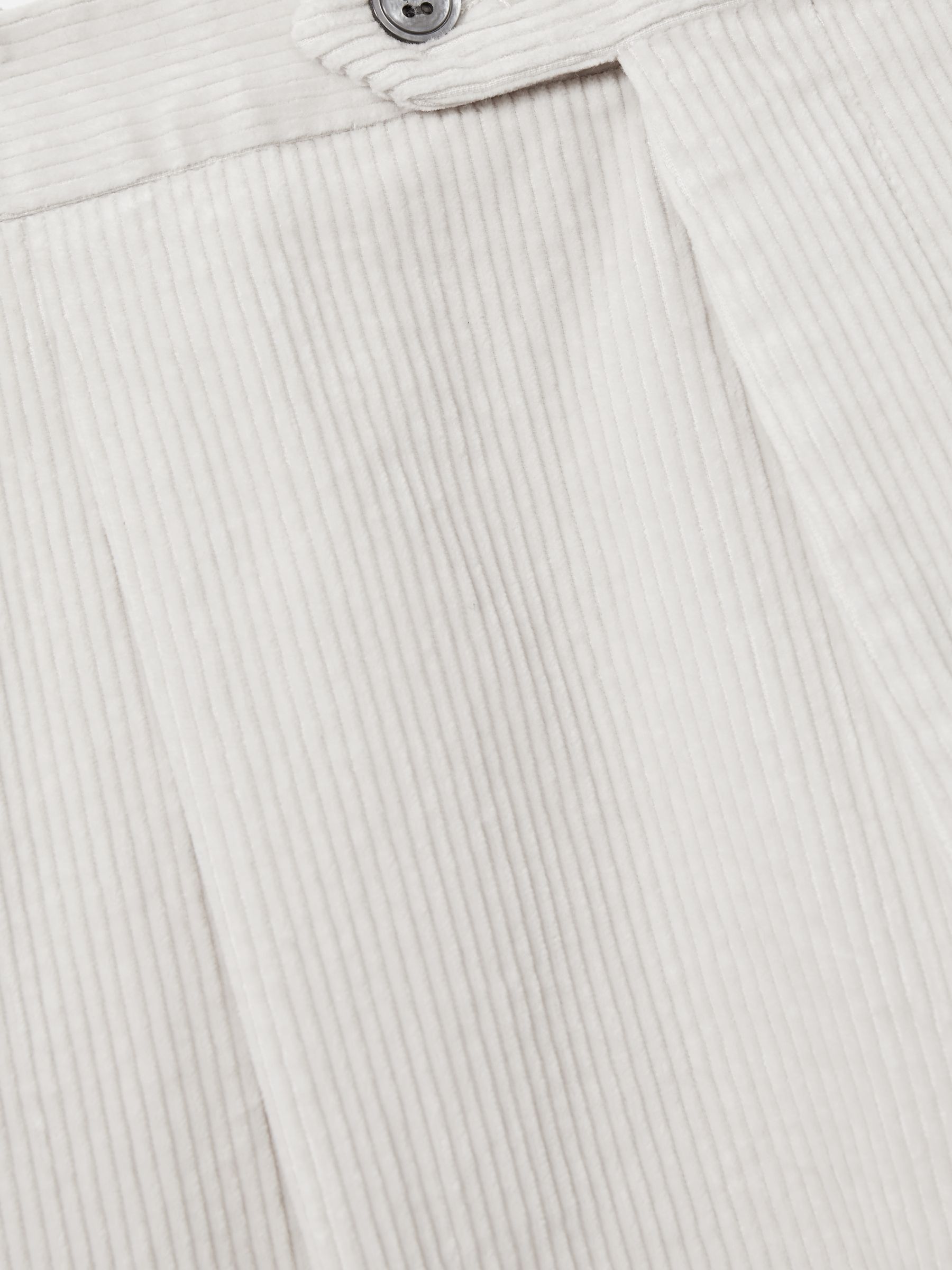 Oscar Jacobson Regular-Fit Corduroy Trousers in White