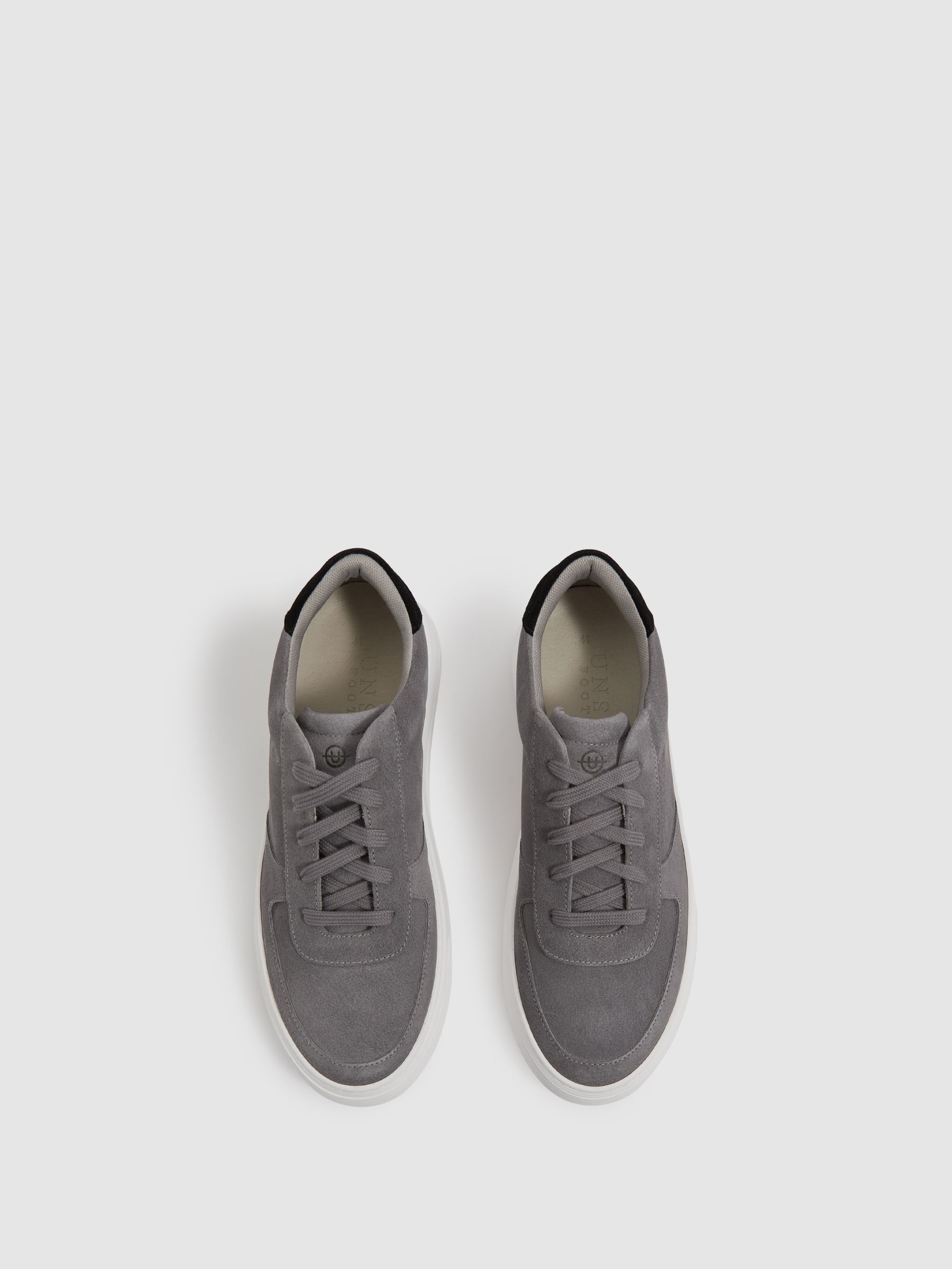 Unseen Footwear Suede Marais Trainers in Grey/Black