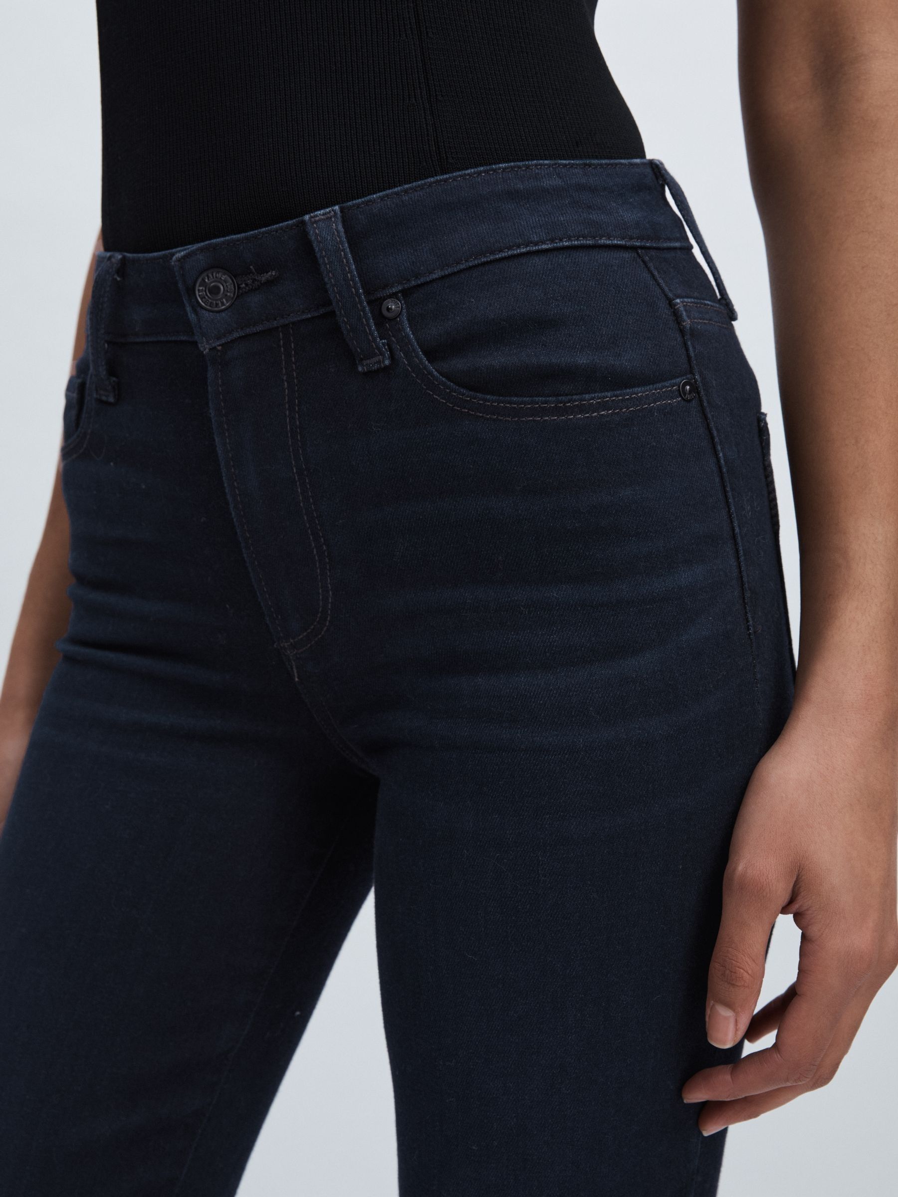 Paige High Rise Straight Leg Jeans in Duchess Blue