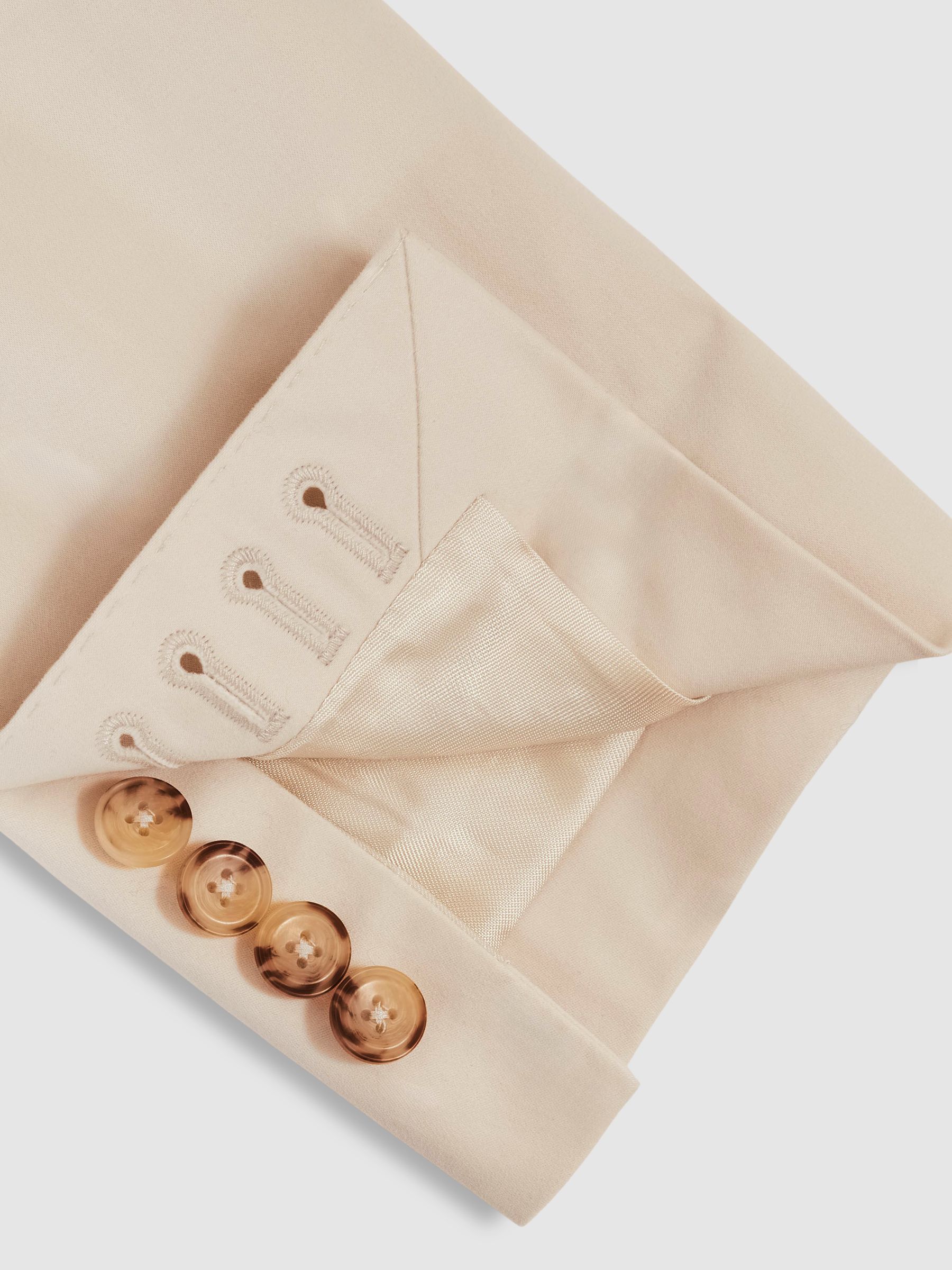 Slim-Fit Single-Breasted Suit Blazer in Stone