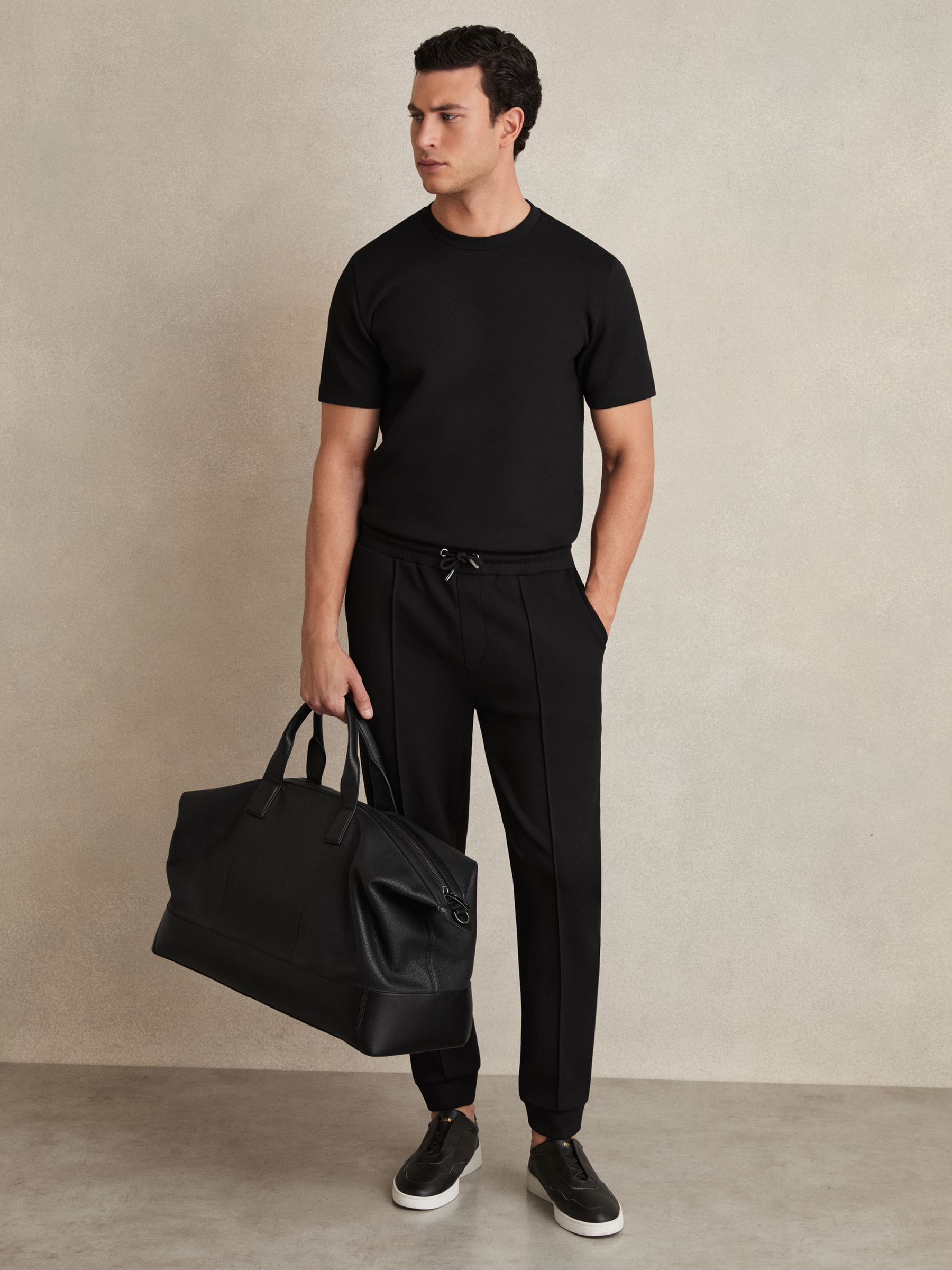 Interlock Jersey Crew Neck T-Shirt in Black