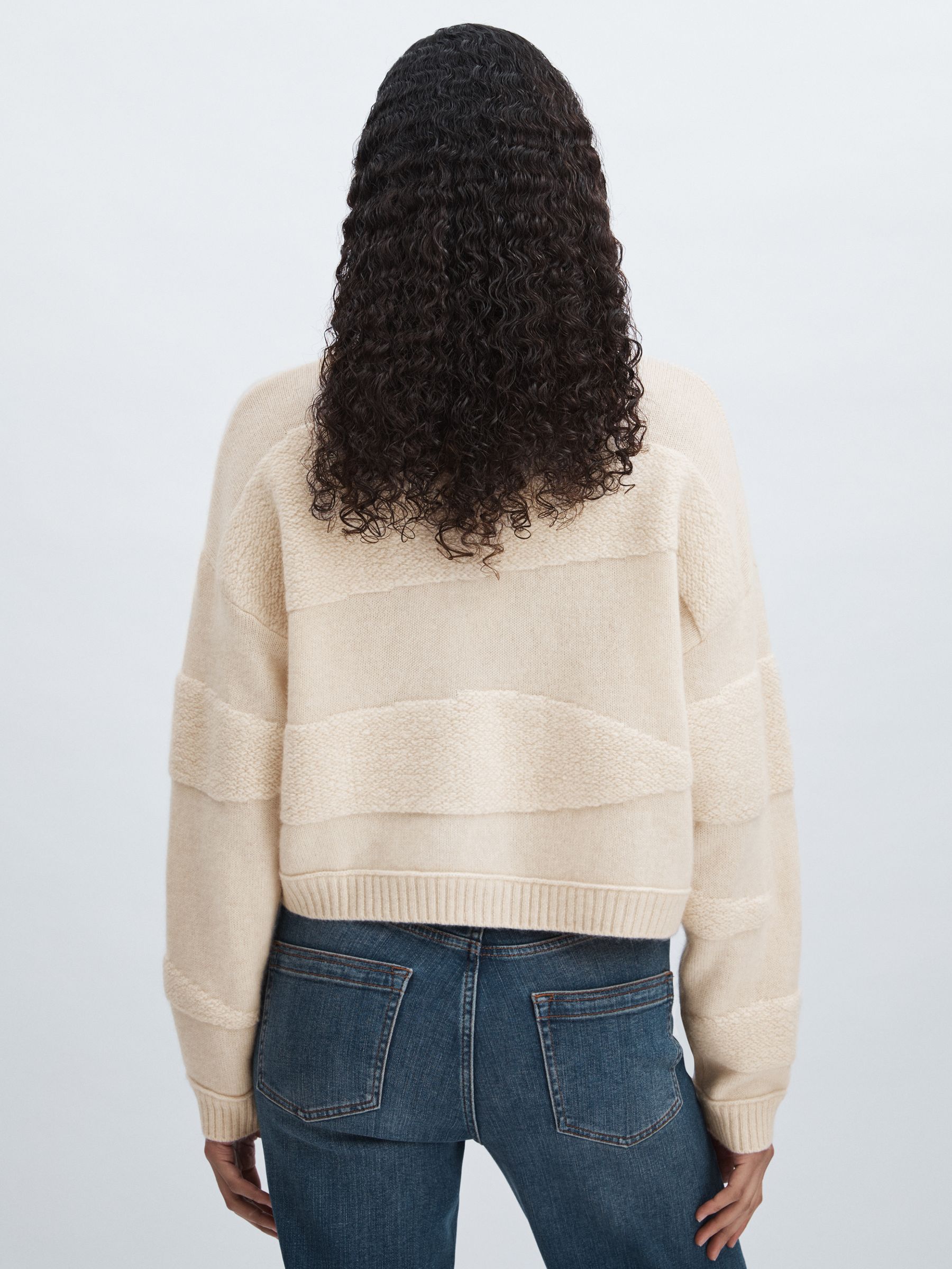 Crush Collection 100% Cashmere Roll-Neck Jumper in Cream