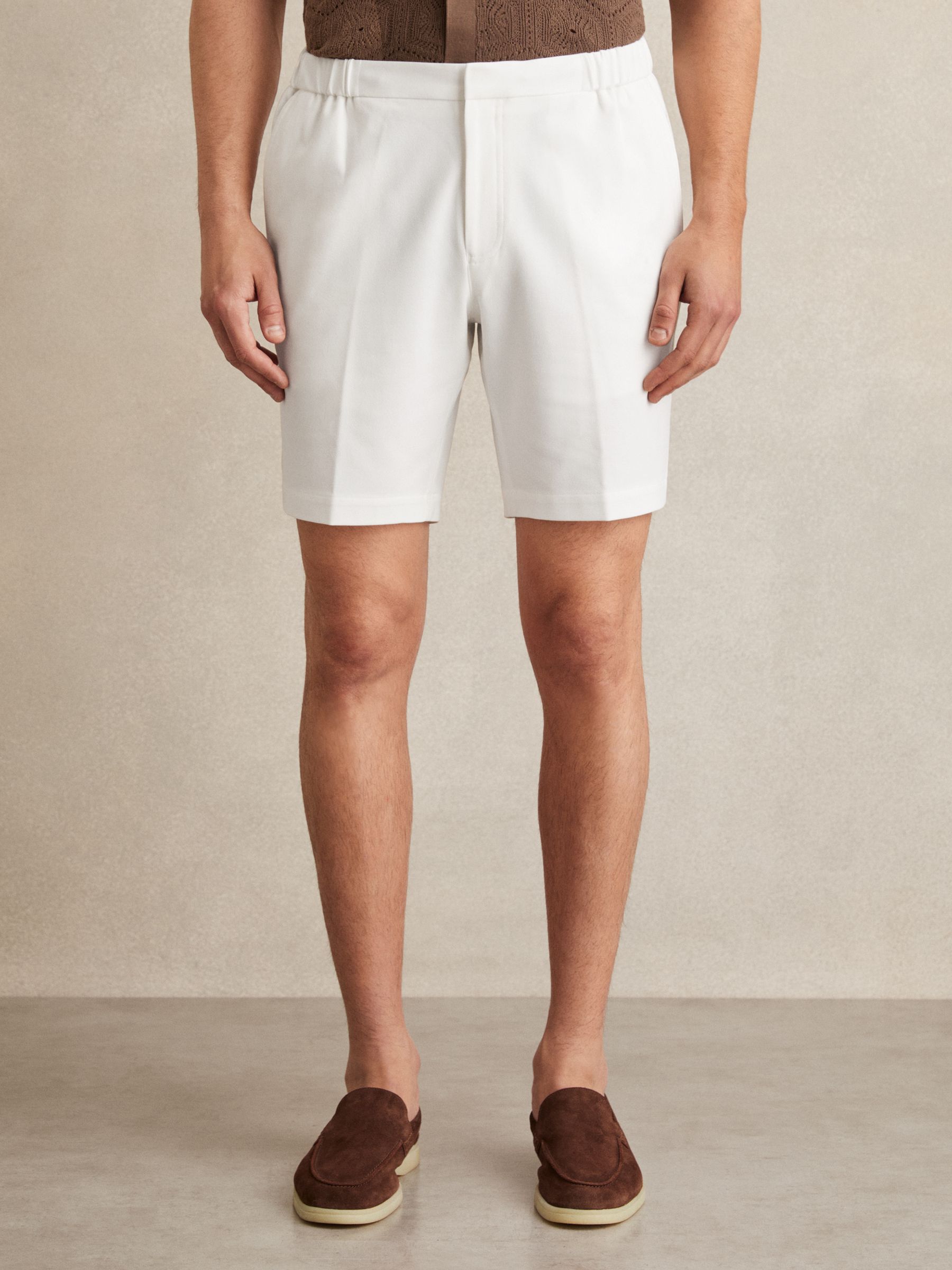 Drawstring Chino Shorts in White