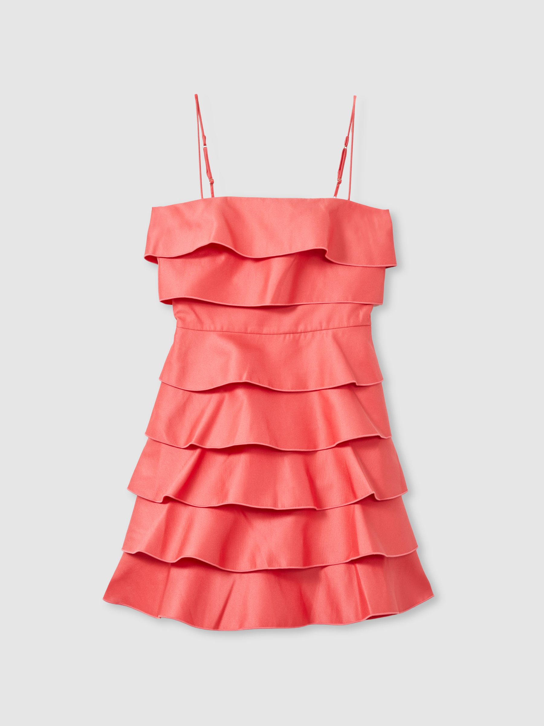 Acler Tiered Frill Mini Dress in Red