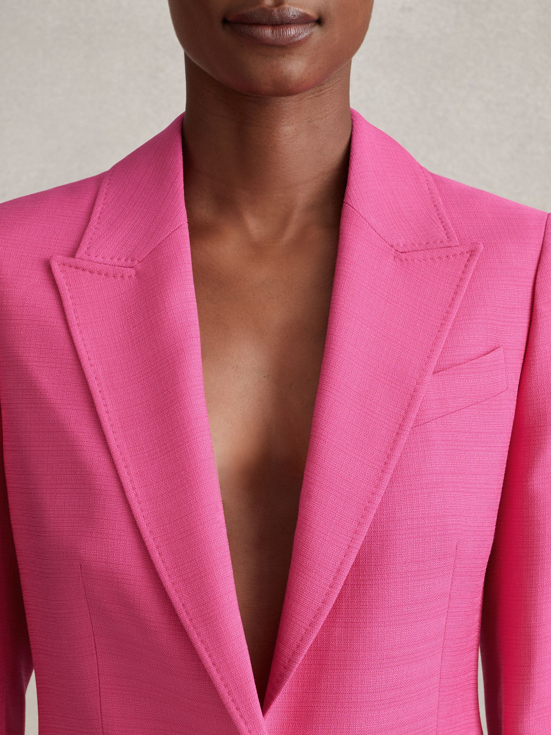 Tailored Textured Single Breasted Suit: Blazer in Pink