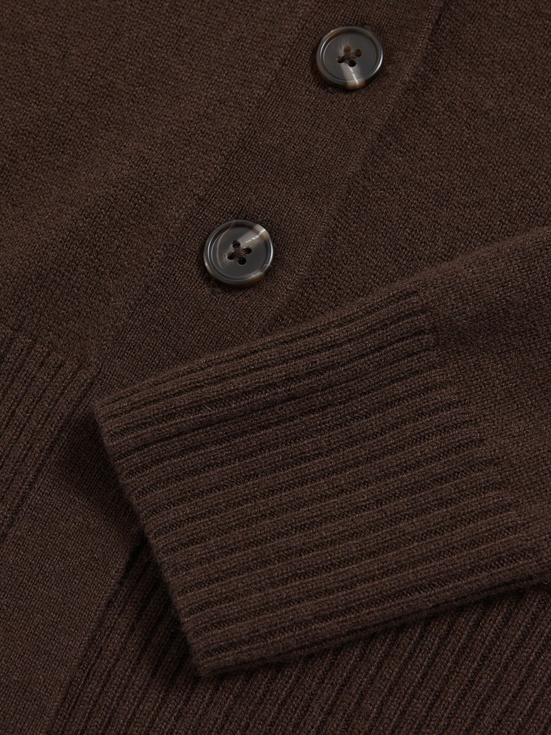 13-14 yrs Wool-Blend Fitted Cardigan With Cashmere in Brown