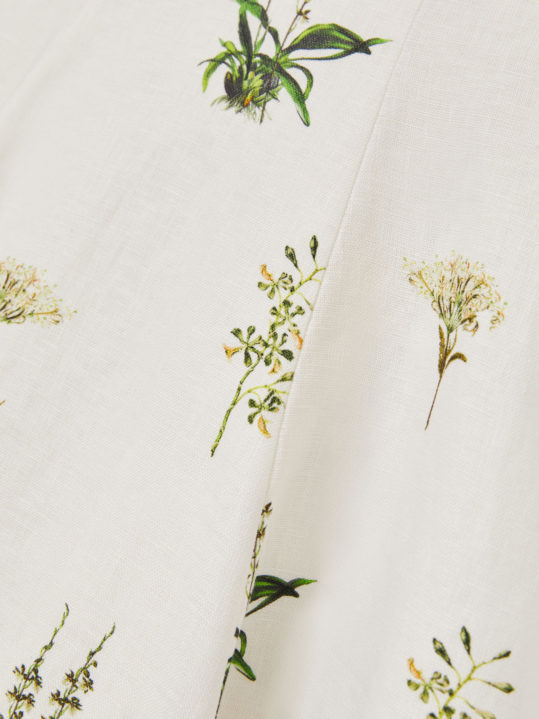 4-9 yrs Reiss | NYBG Linen Floral Flared Dress in Ivory