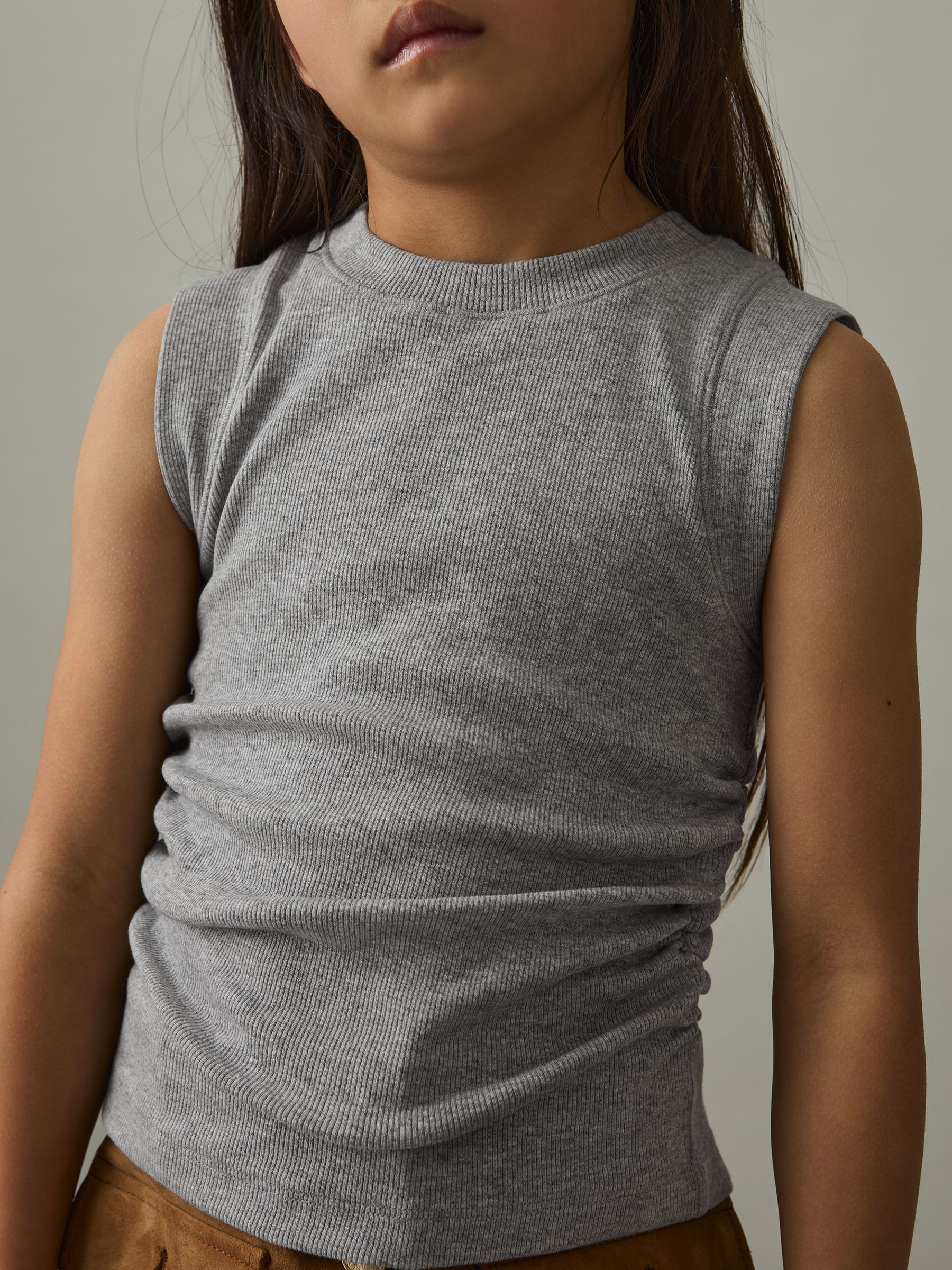 4-9 yrs Ruched Vest Top in Grey