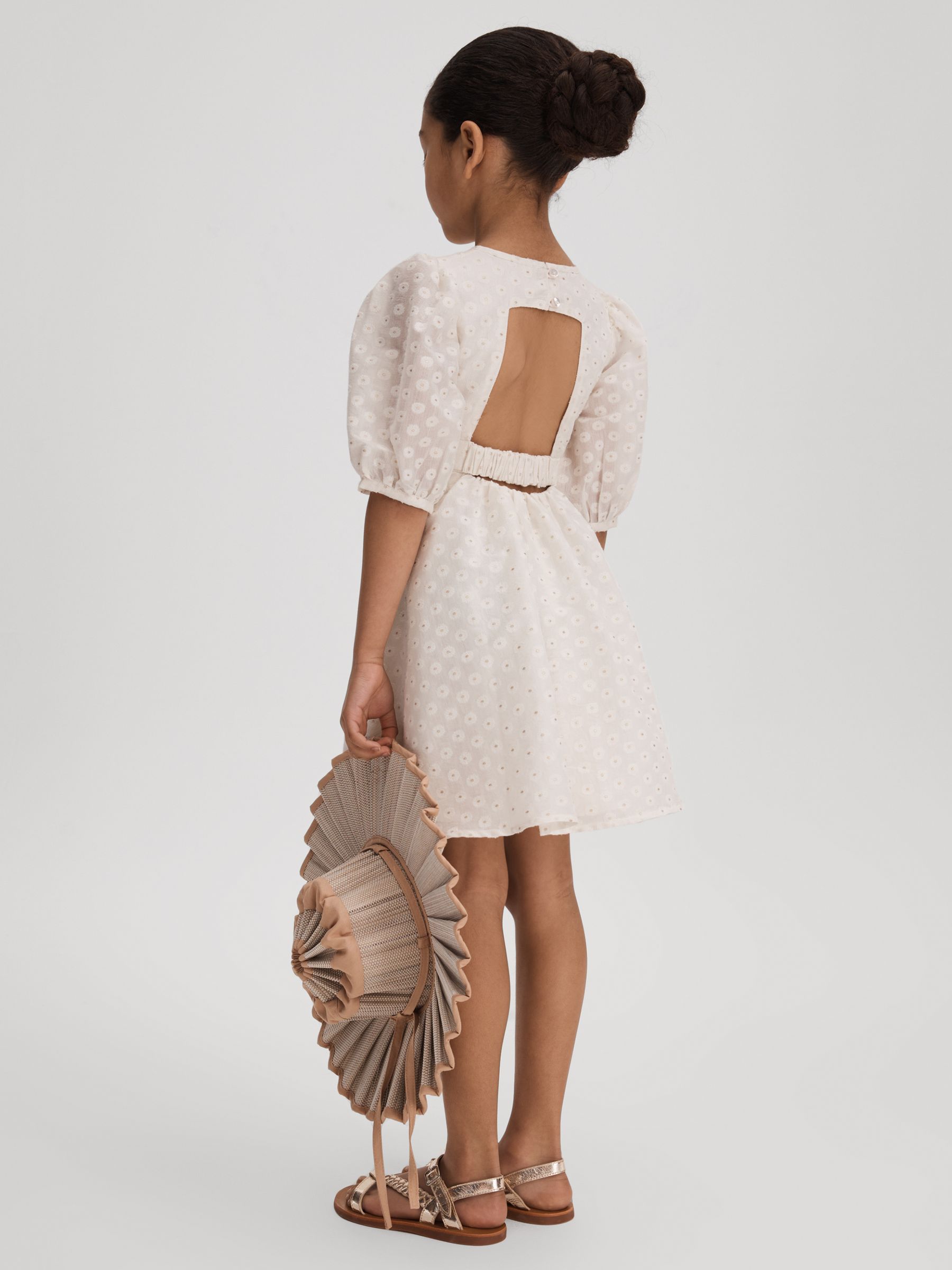 9-13 yrs Metallic Polka Dot Dress in Ivory