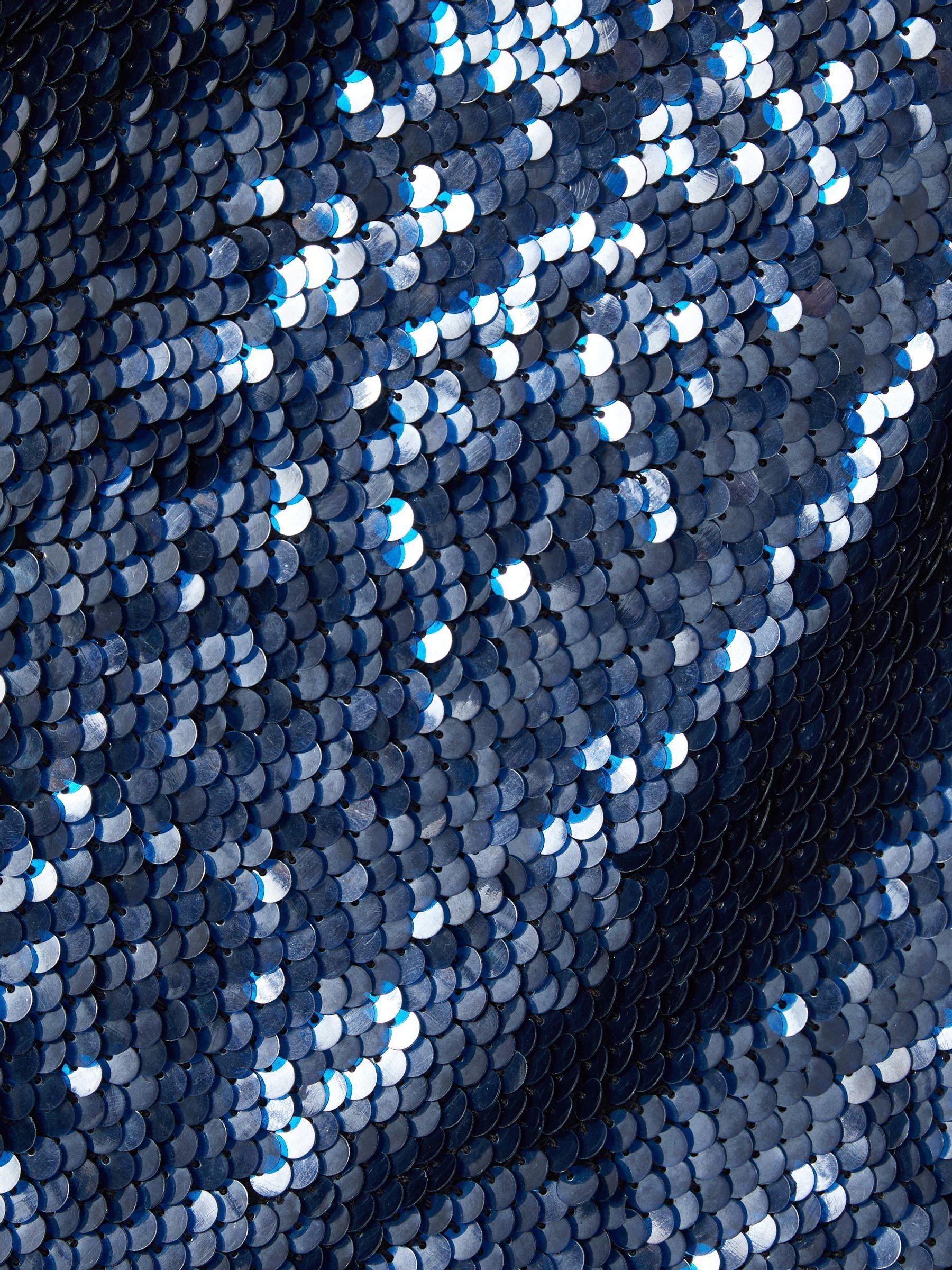 ILTA Sequinned One-Shoulder Maxi Dress in Midnight Navy