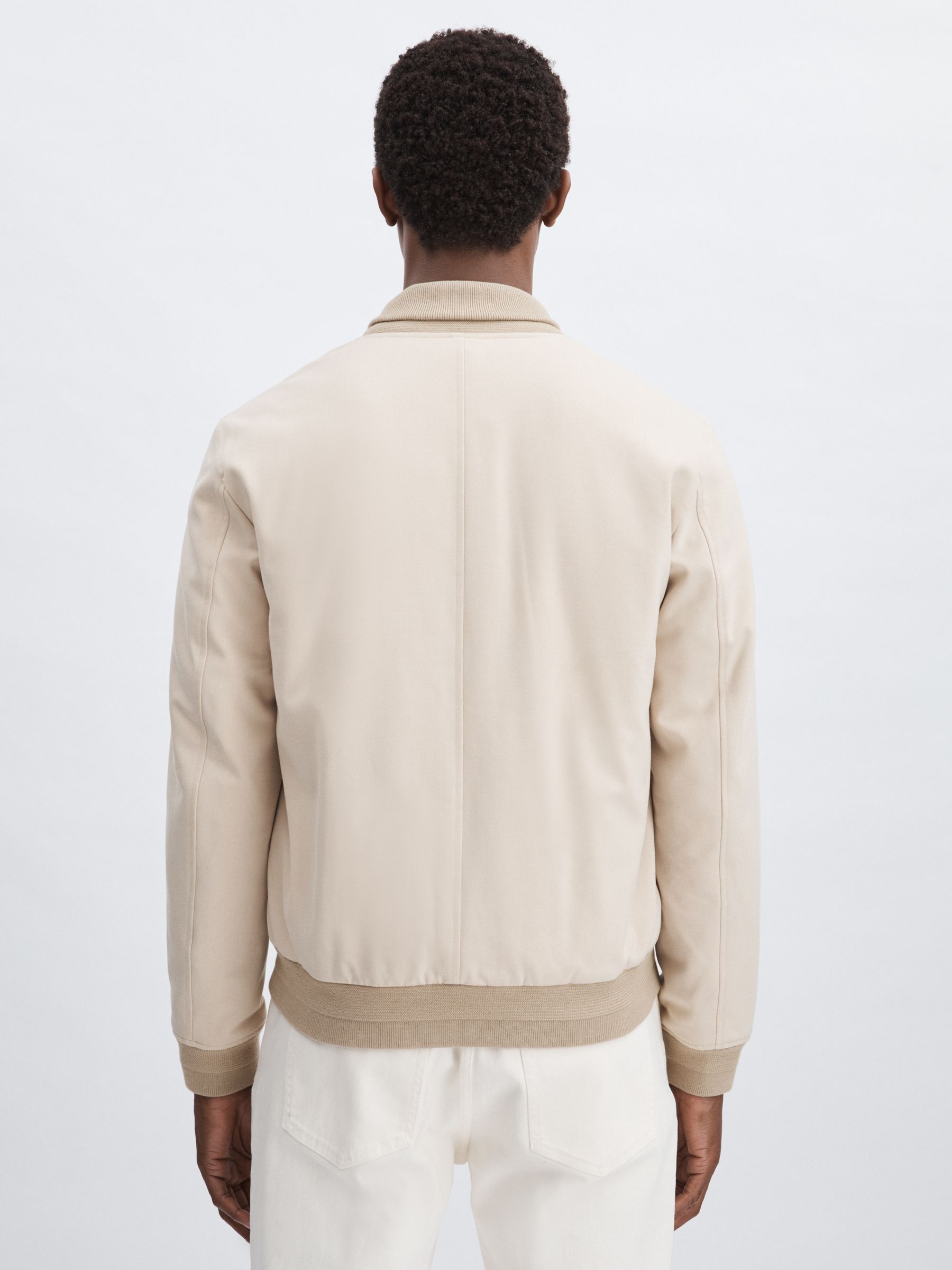 Paige Zip-Through Bomber Jacket in Ivory