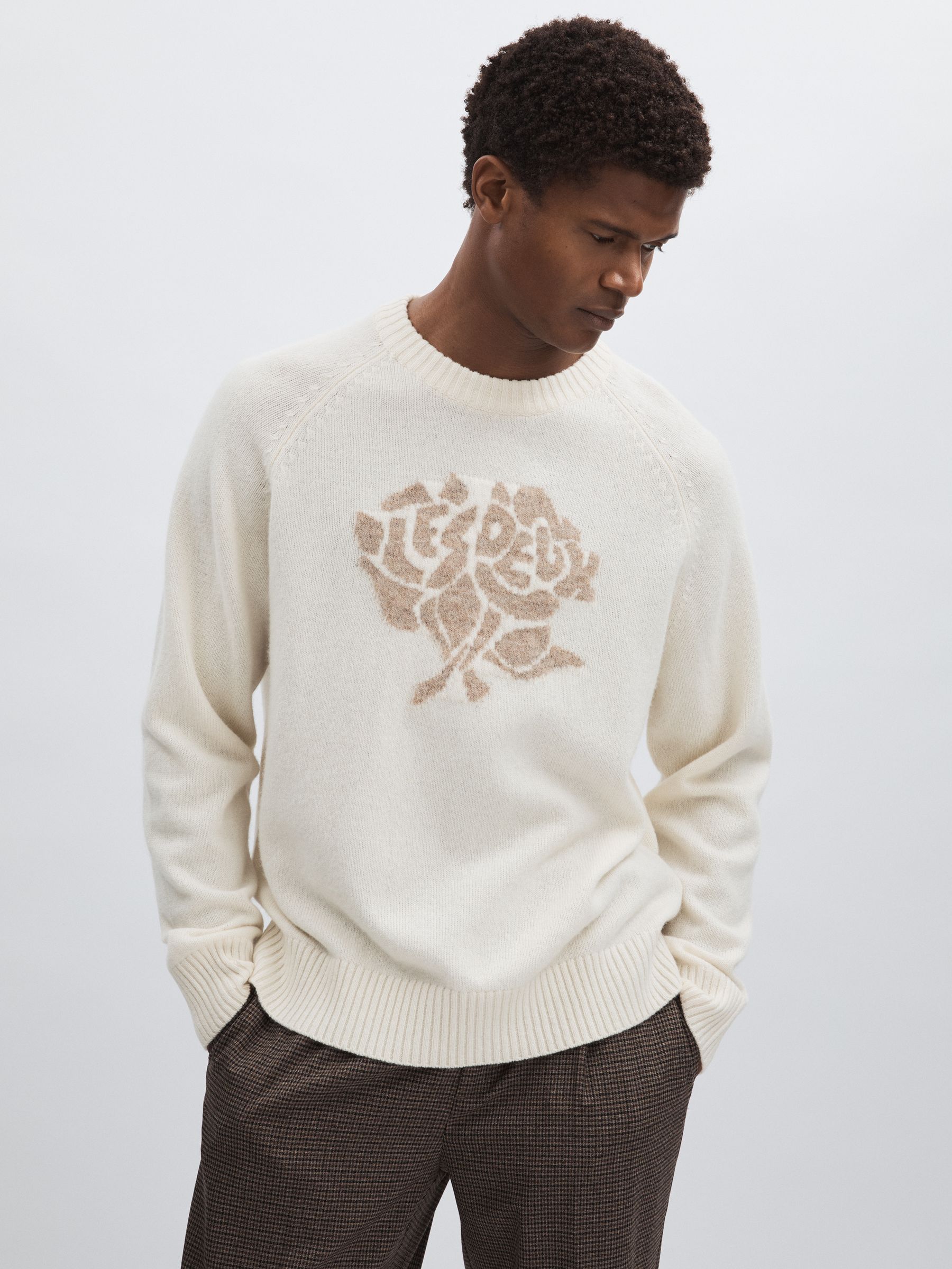 Les Deux Rose-Jacquard Jumper in Sand/Ivory