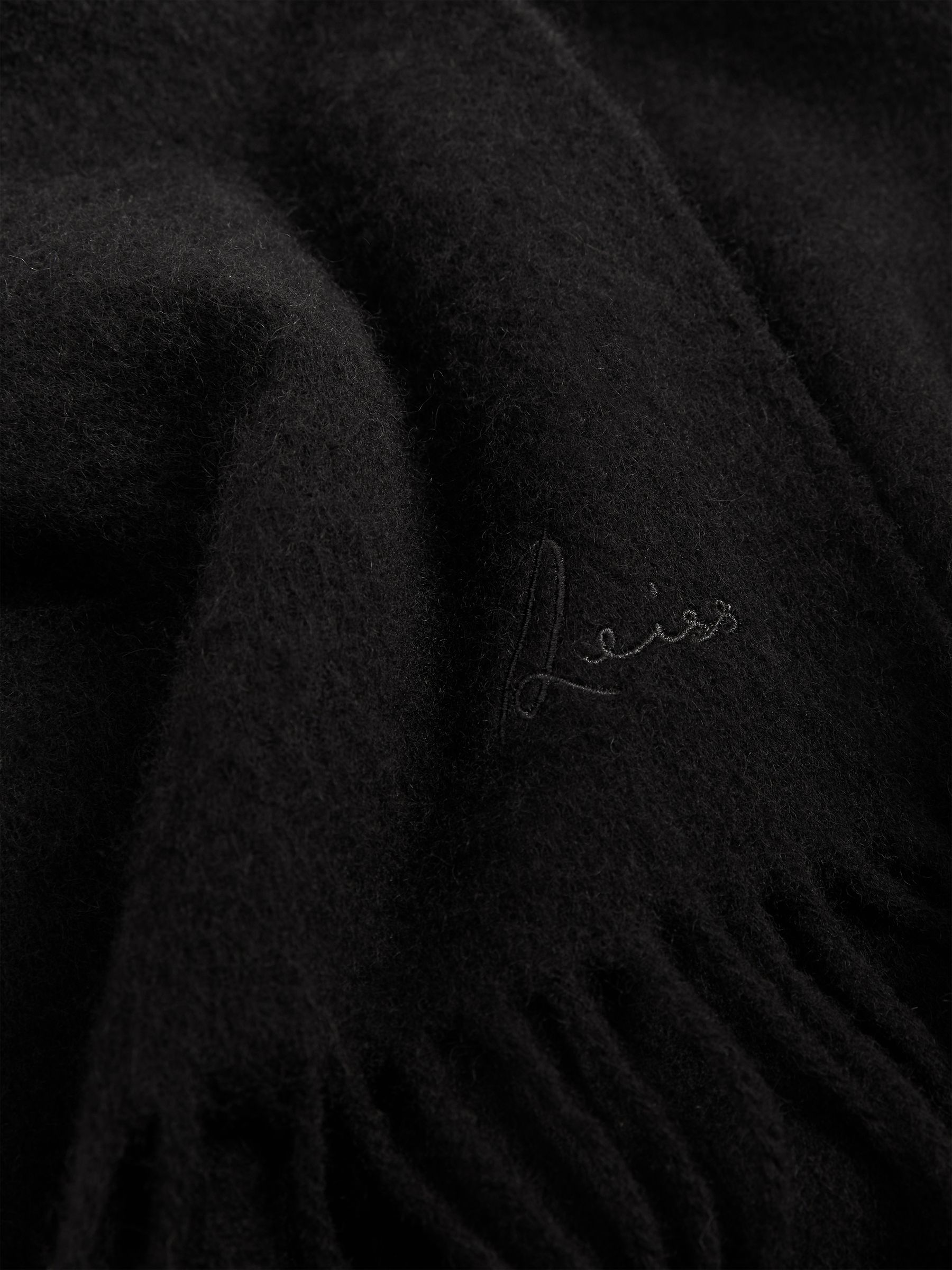 Wool and Cashmere Scarf in Black
