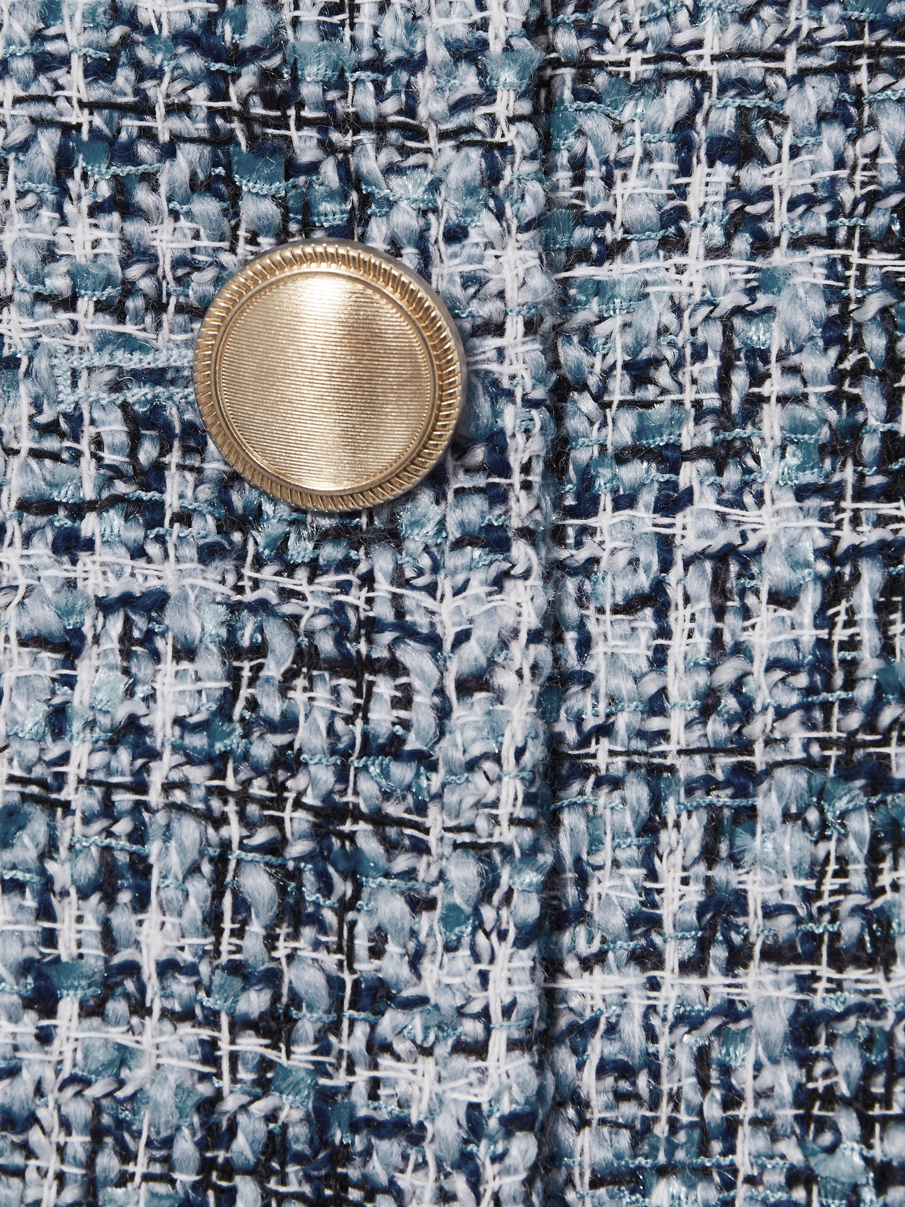 9-13 yrs Double-Breasted Bouclé Jacket in Blue