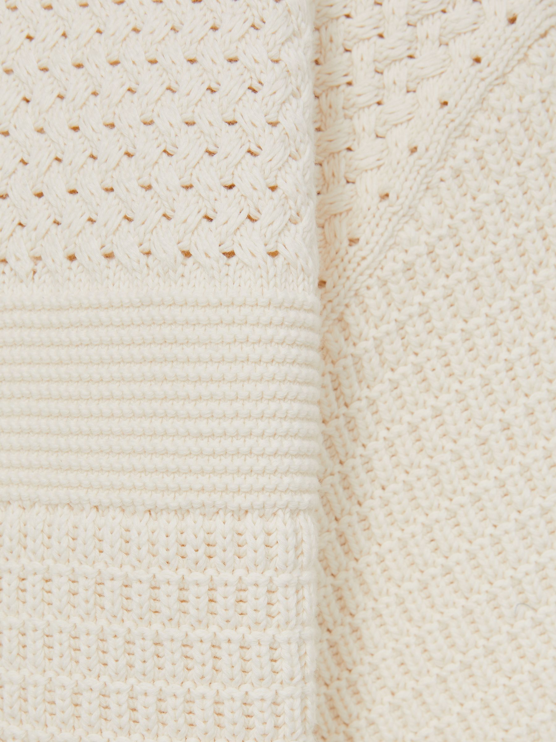Cotton Textured-Knit Polo Shirt in Off White