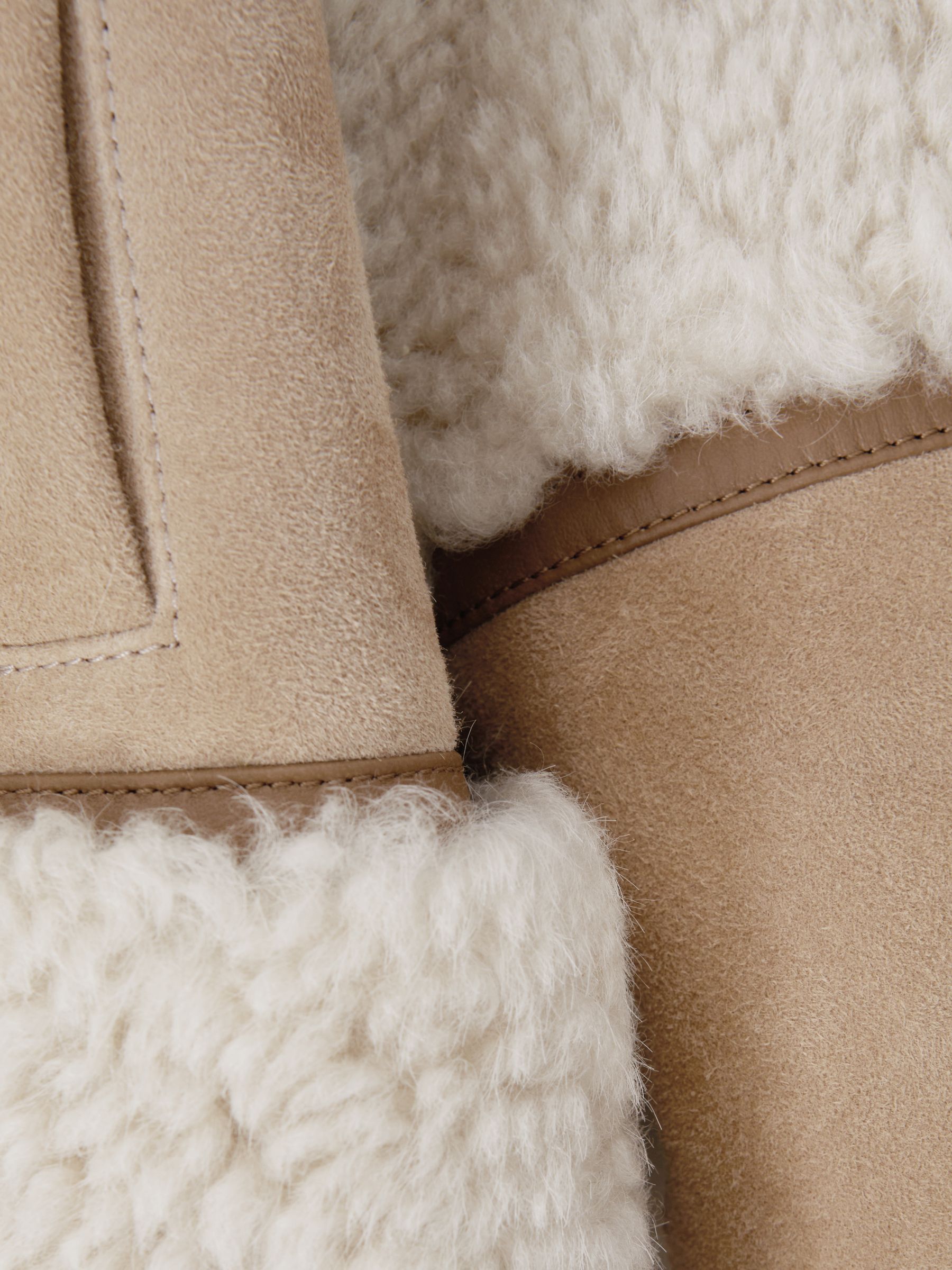 4-9 yrs Suede Sheepskin Zip-Through Jacket in Neutral