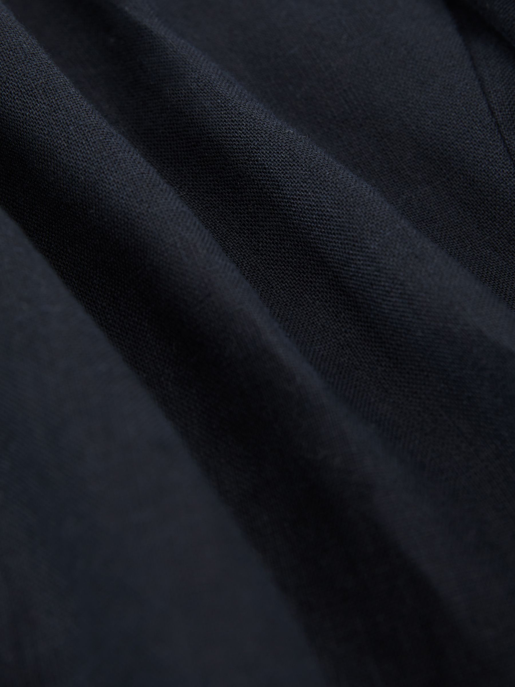 Linen Double-Breasted Suit Slim-Fit Blazer in Navy